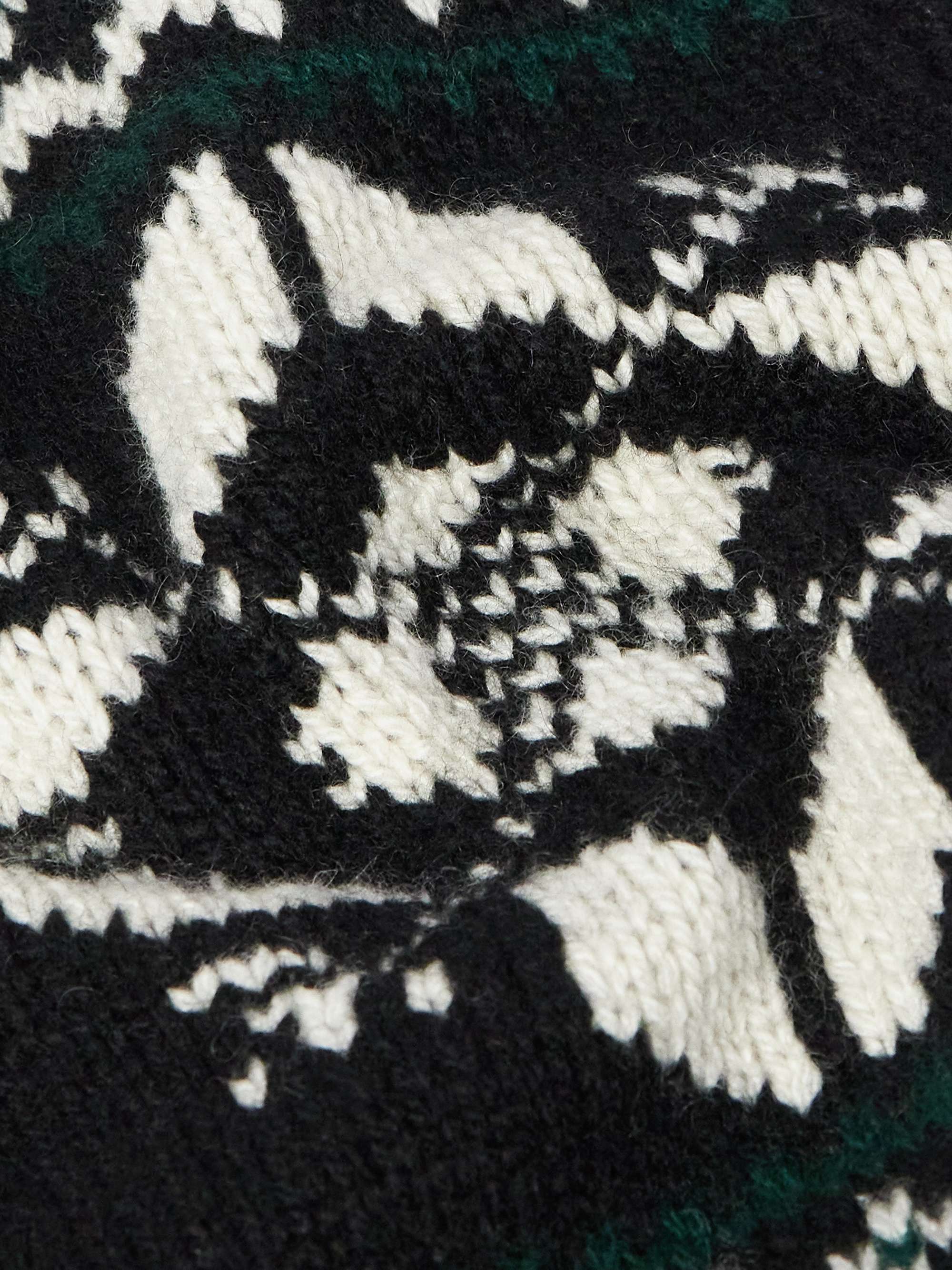 Shawl-Collar Belted Jacquard-Knit Cashmere Cardigan view
