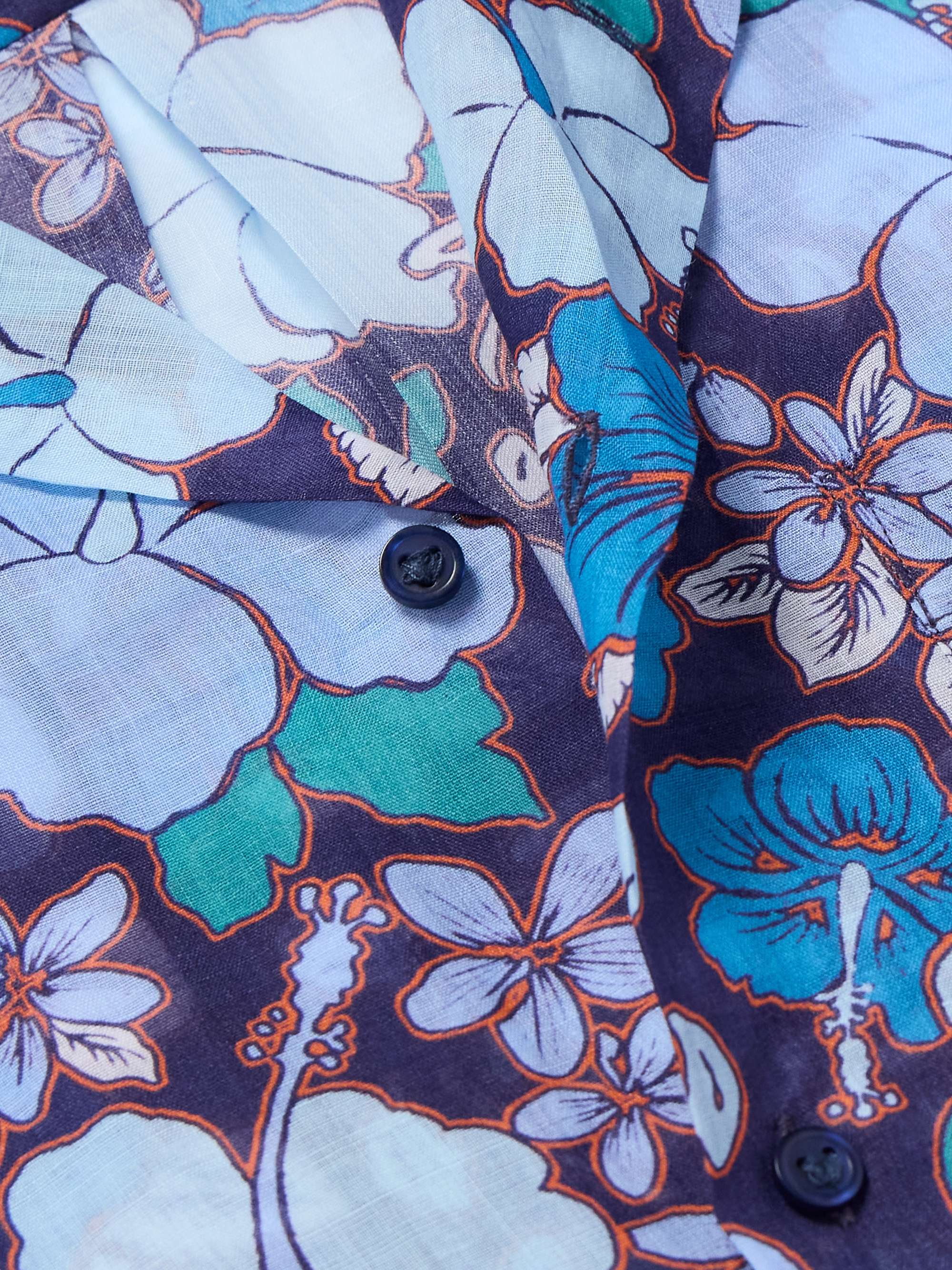 Charli Camp-Collar Floral-Print Ramie Shirt view