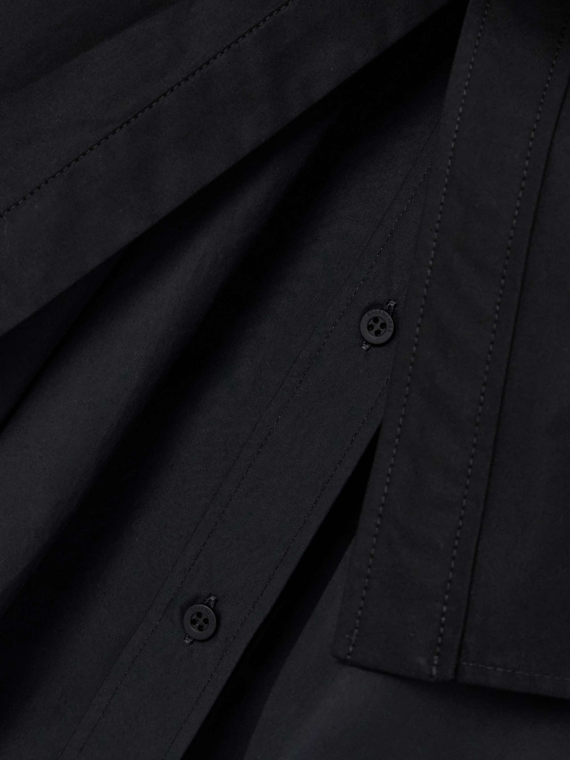 Oversized belted layered cotton-poplin midi shirt dress view