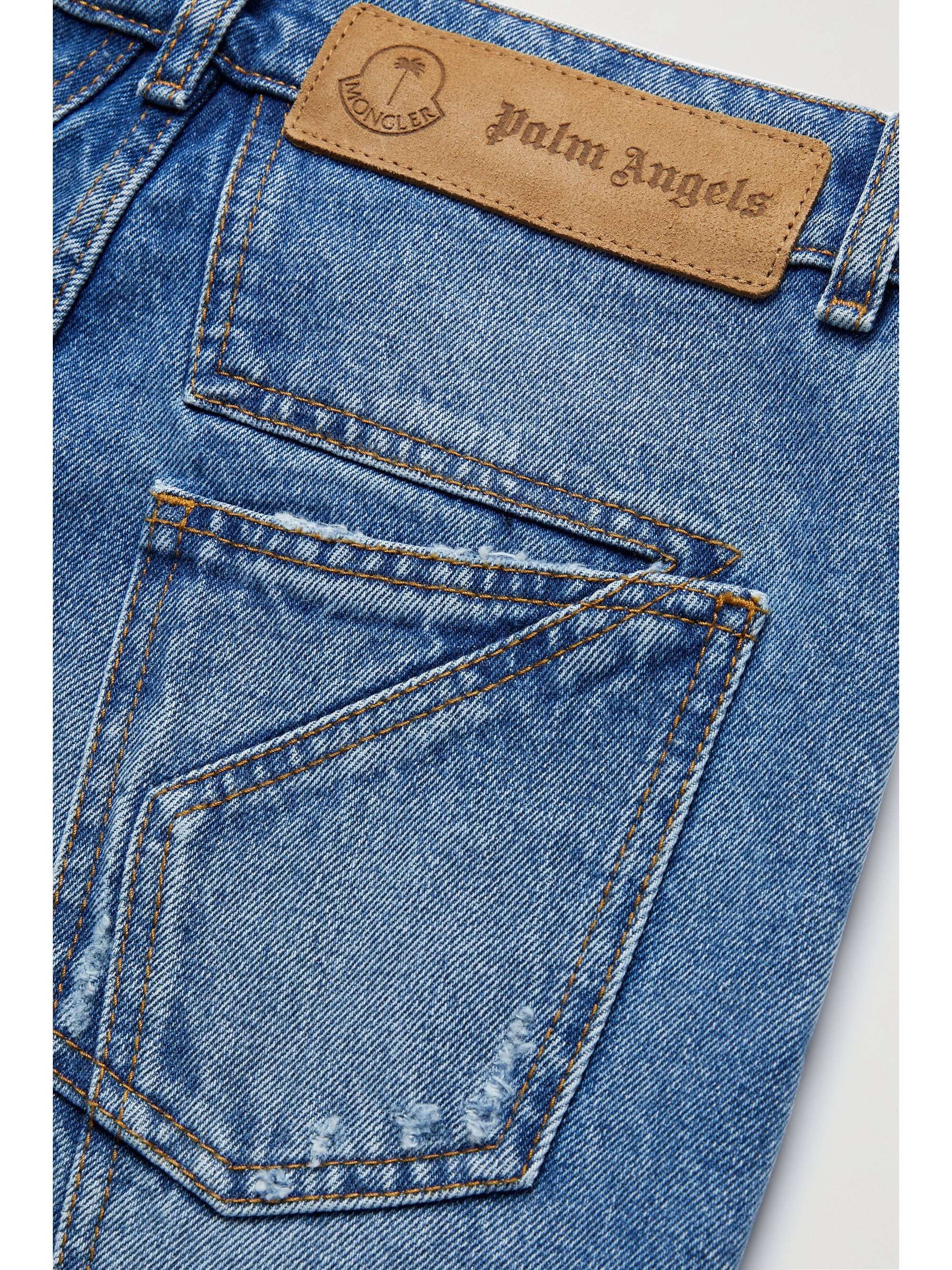 + 8 Palm Angels distressed high-rise straight-leg jeans view