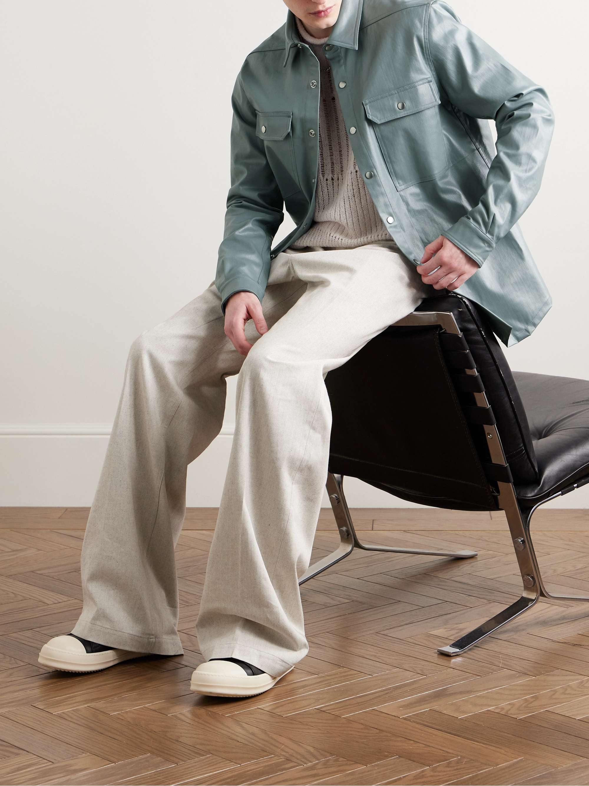 Coated Organic Denim Overshirt view