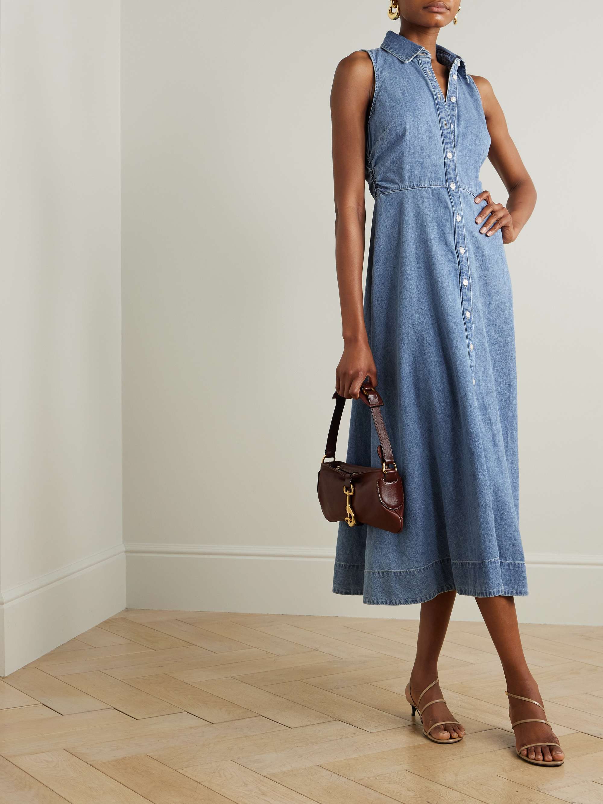 Fuller denim midi shirt dress view