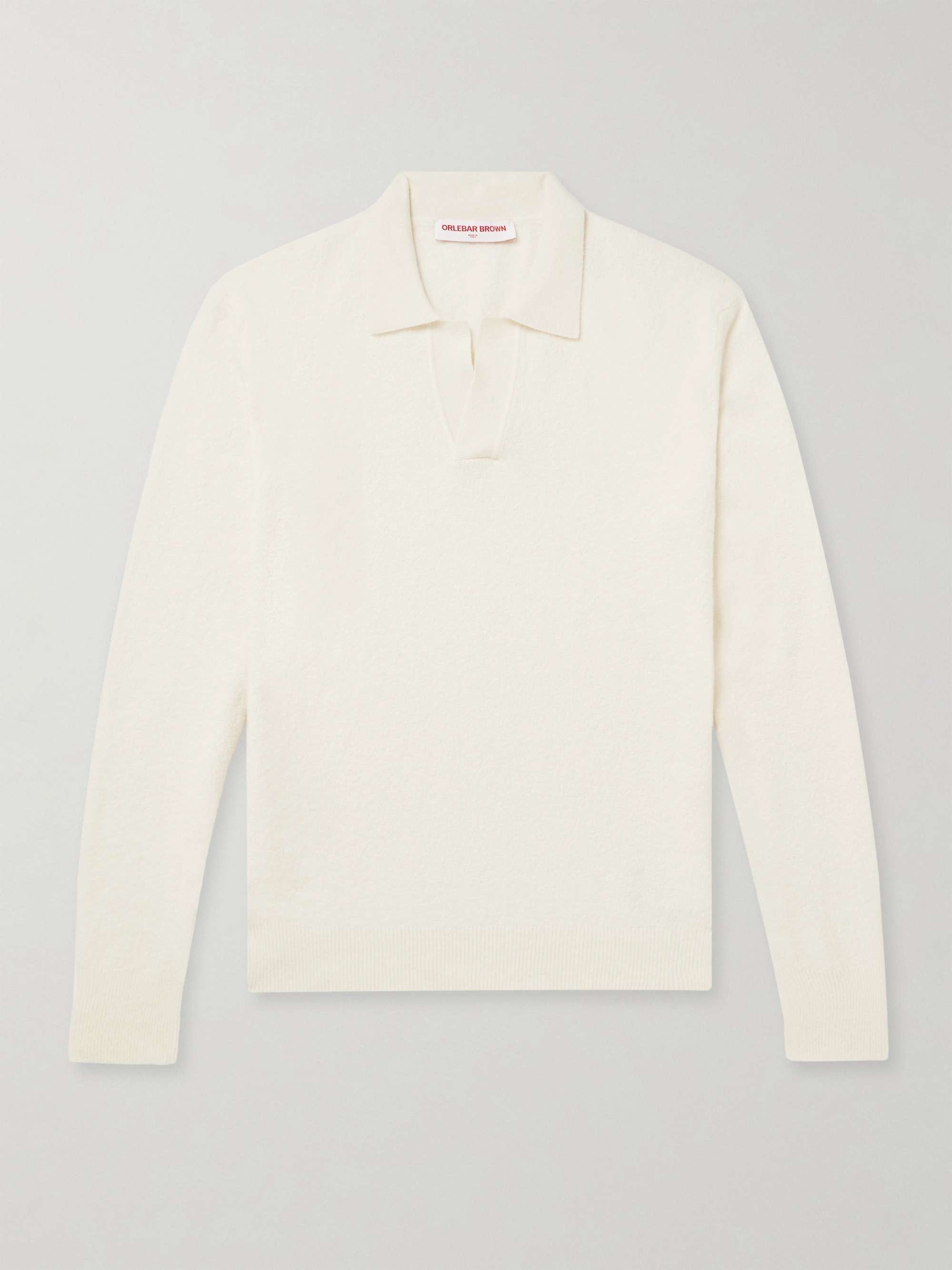 Winslow Open-Collar Wool-Blend Bouclé Polo Shirt view