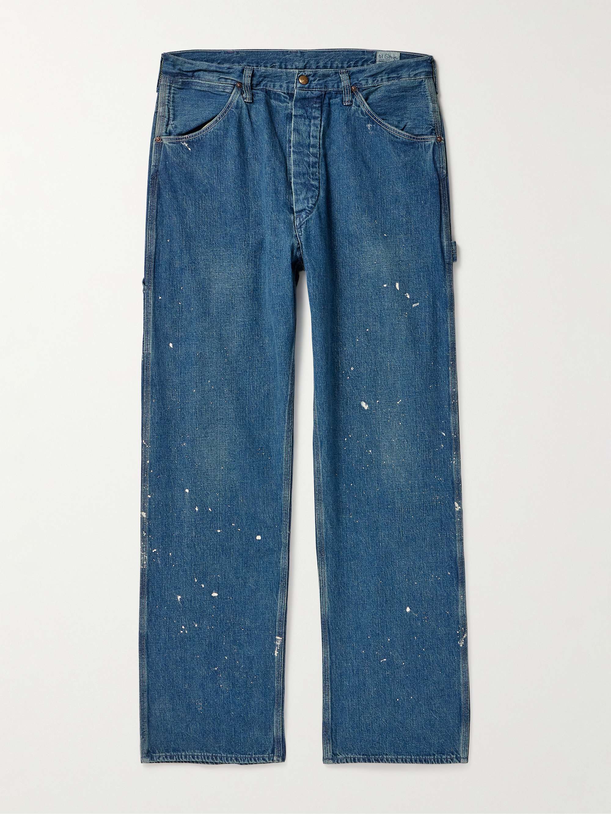 Paint-Splattered Straight-Leg Selvedge Jeans view