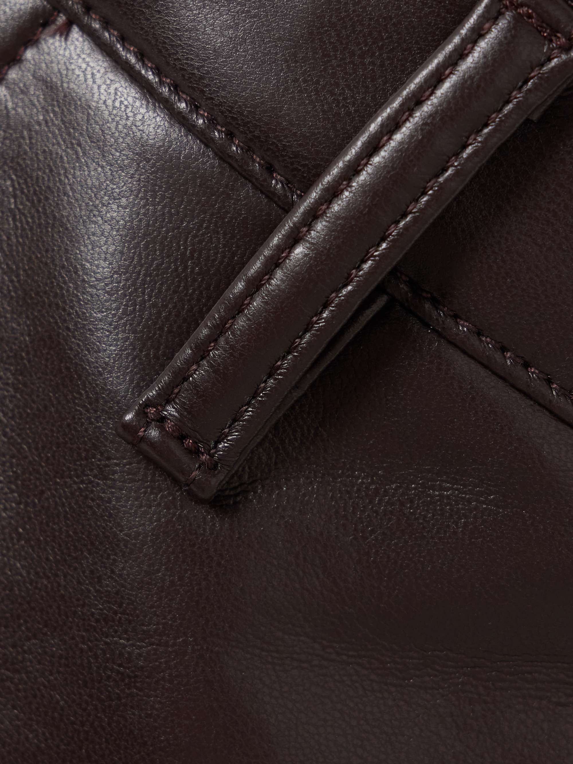 Cassia recycled leather-blend midi skirt view