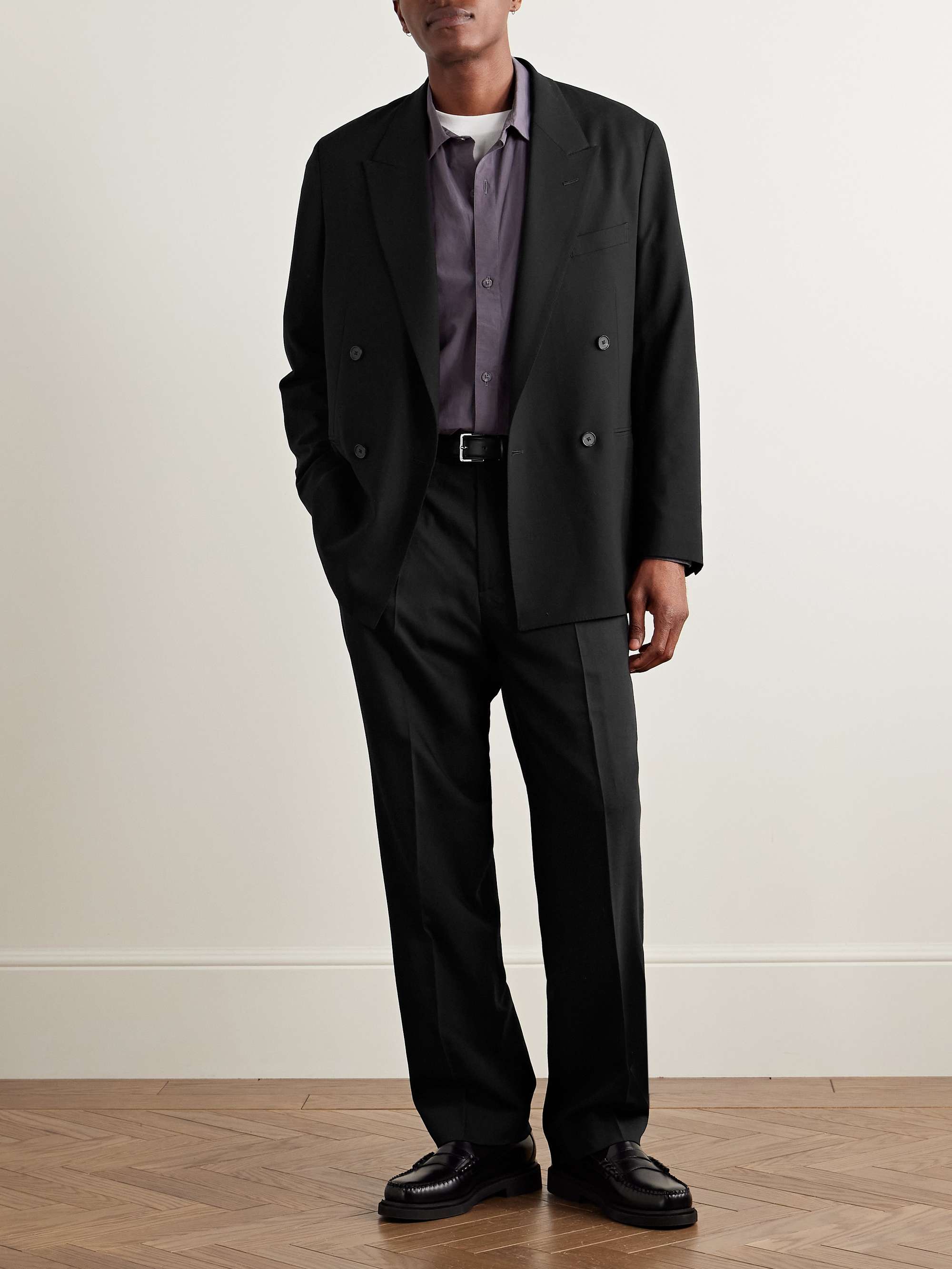 Double-Breasted Wool-Twill Blazer view