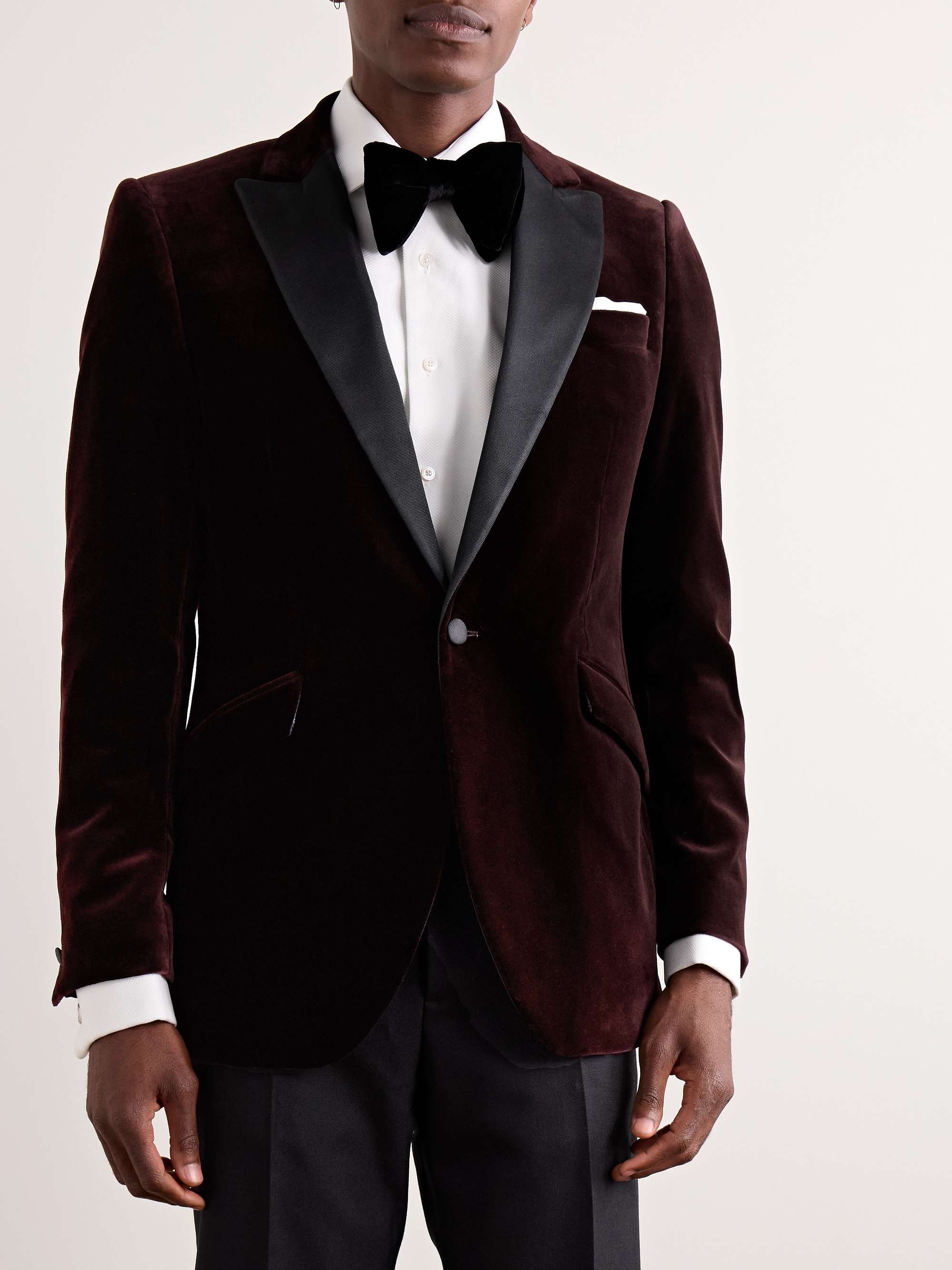 Faille-Trimmed Cotton-Velvet Tuxedo Jacket view