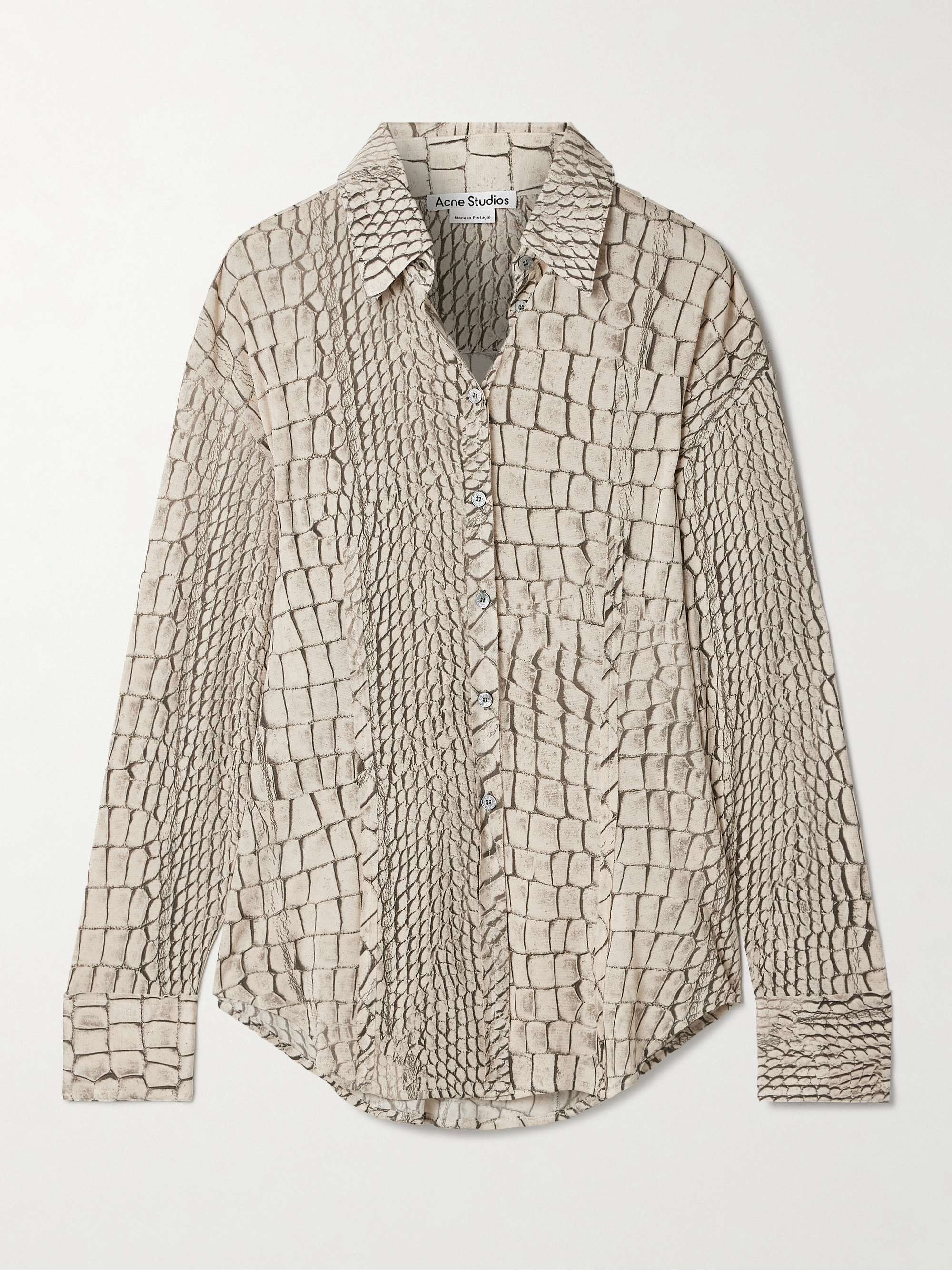Trompe l'oeil printed stretch-jersey shirt view