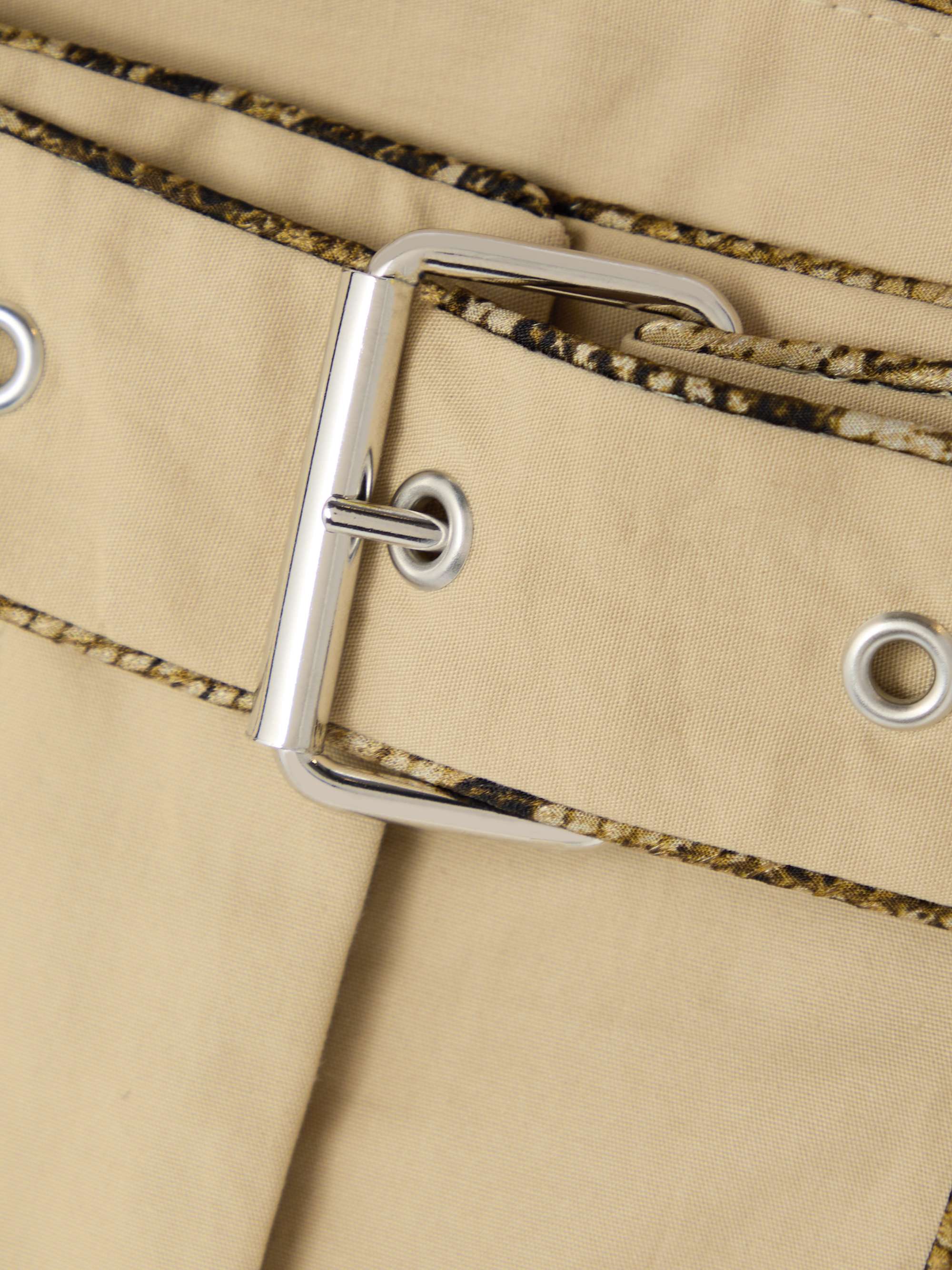 Belted cotton-canvas midi skirt view