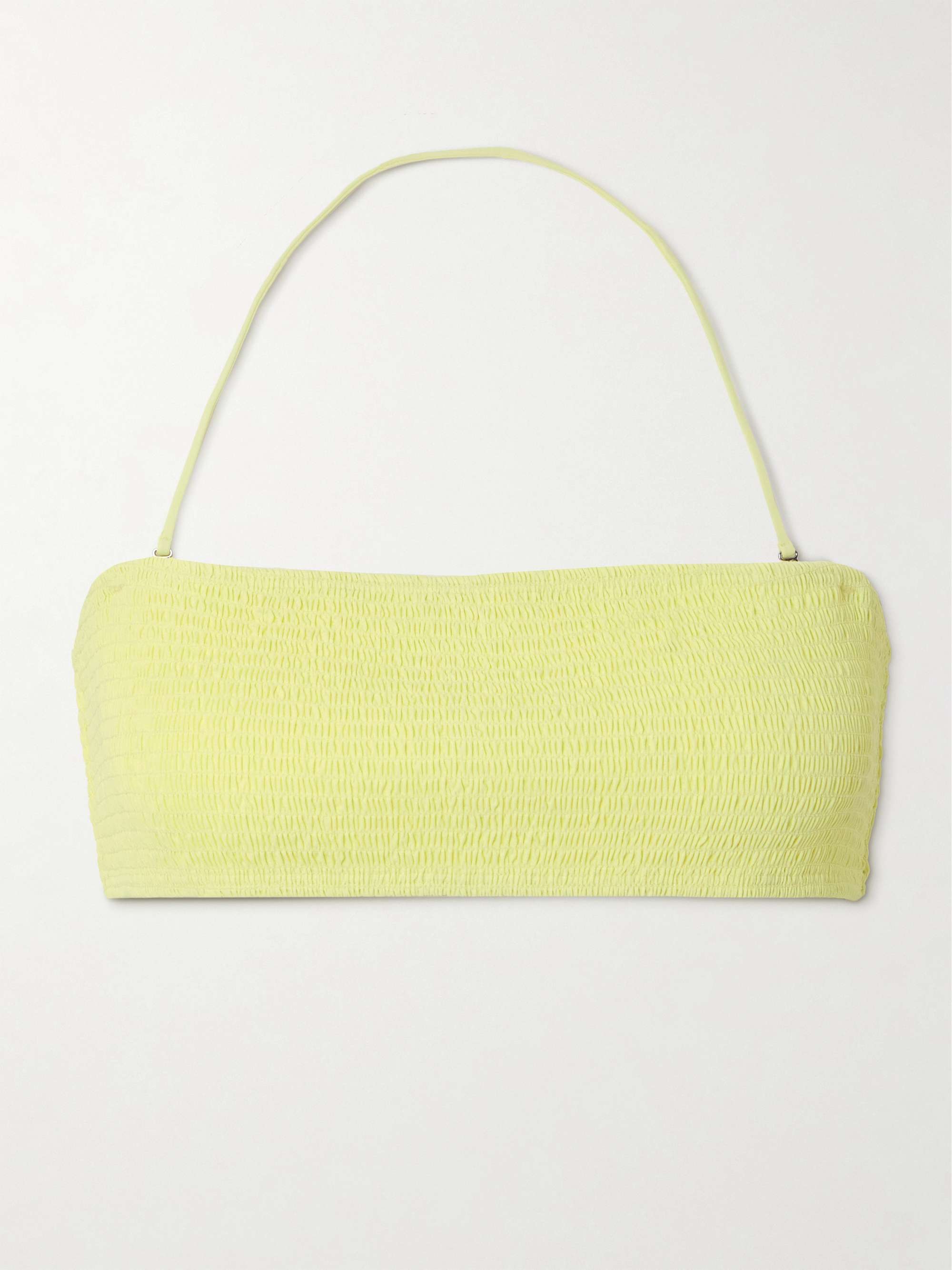 Shirred bandeau bikini top view