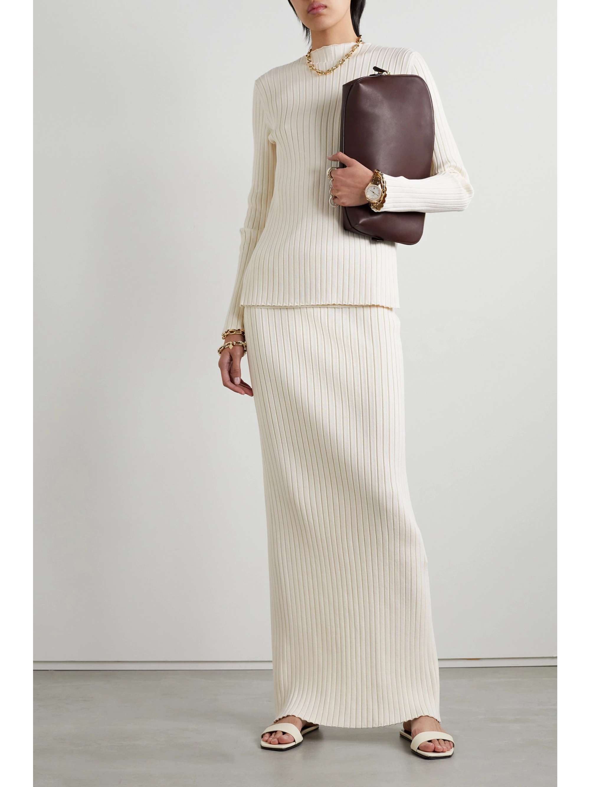 Ash open-back ribbed silk sweater view