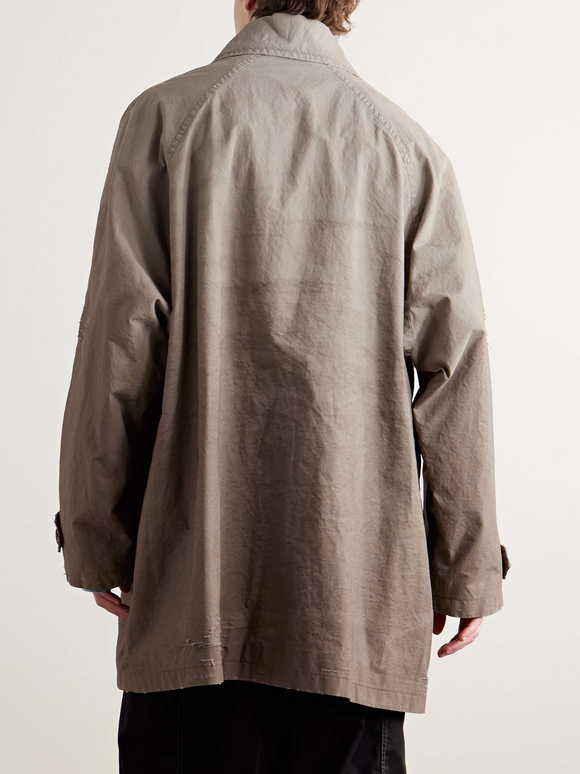 Oversized Distressed Cotton-Ripstop Car Coat view