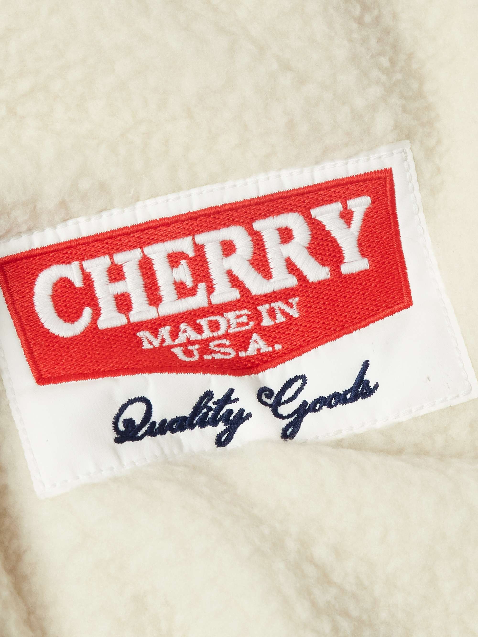 Shell-Trimmed Logo-Appliquéd Fleece Jacket view