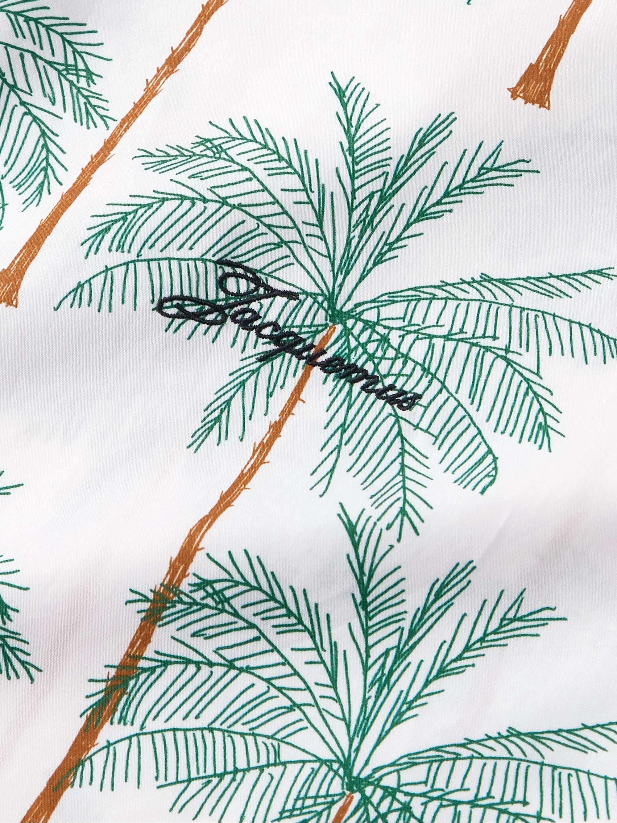 Simon Logo-Embroidered Printed Cotton-Poplin Shirt view
