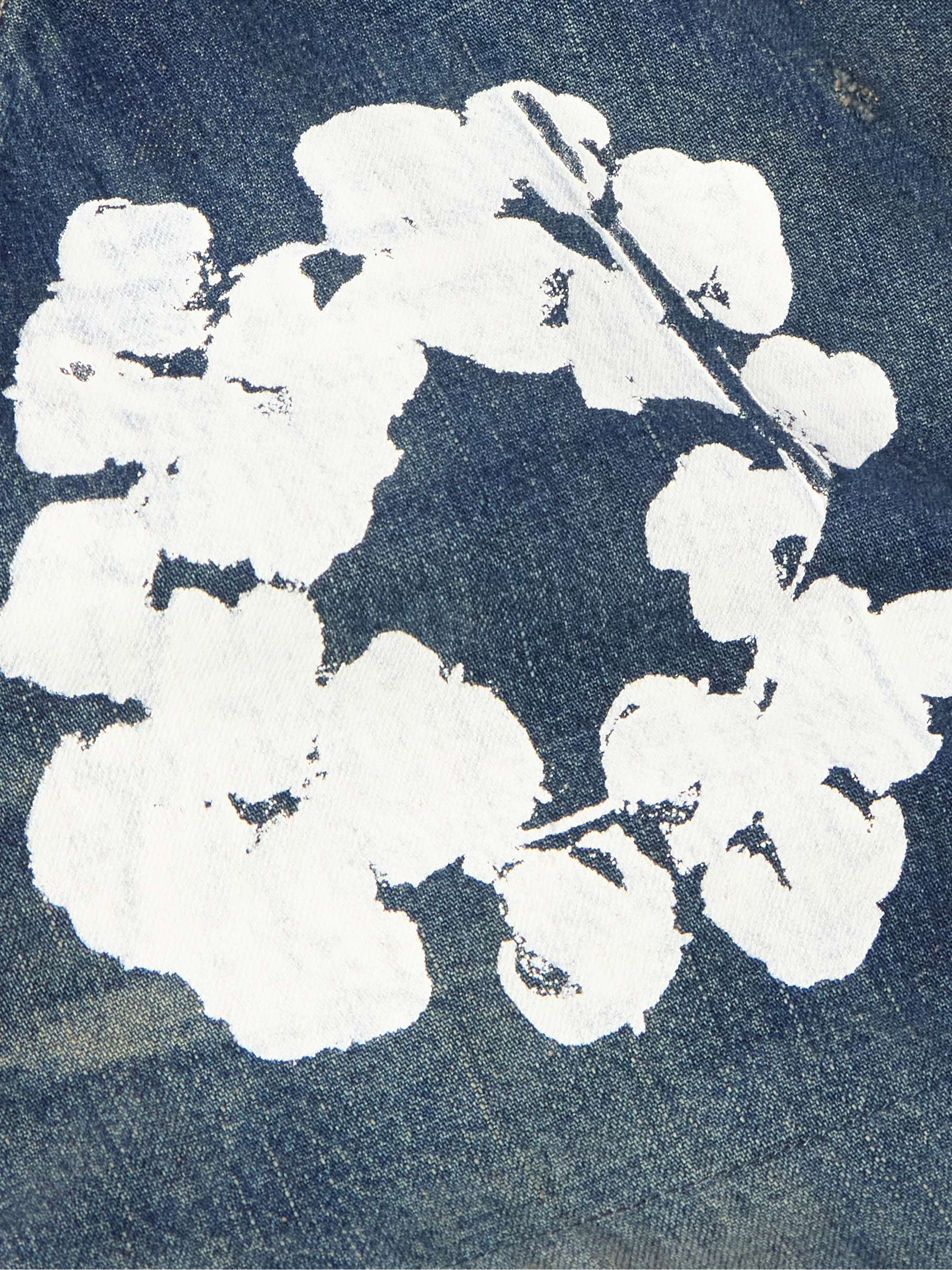 + Denim Tears Distressed Patchwork Floral-Print Denim Overalls view