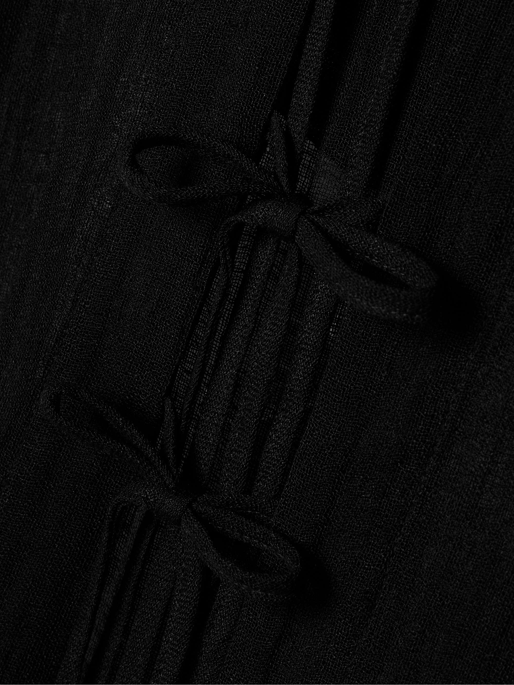 Hooded crinkled linen-blend gauze kaftan view