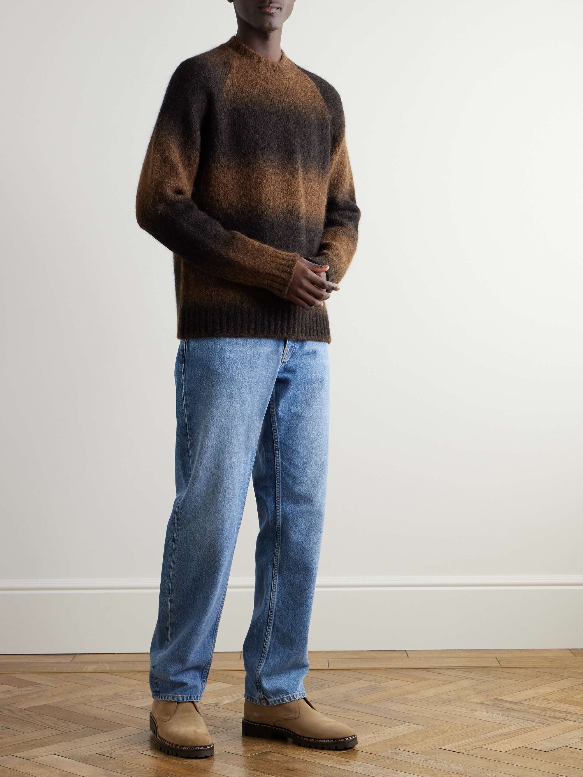 Dégradé Striped Textured-Knit Sweater view