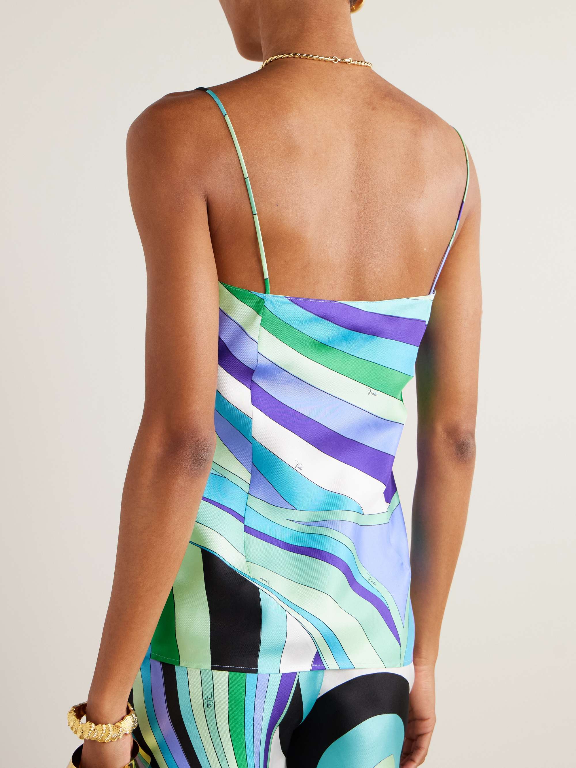 Printed silk-twill camisole view