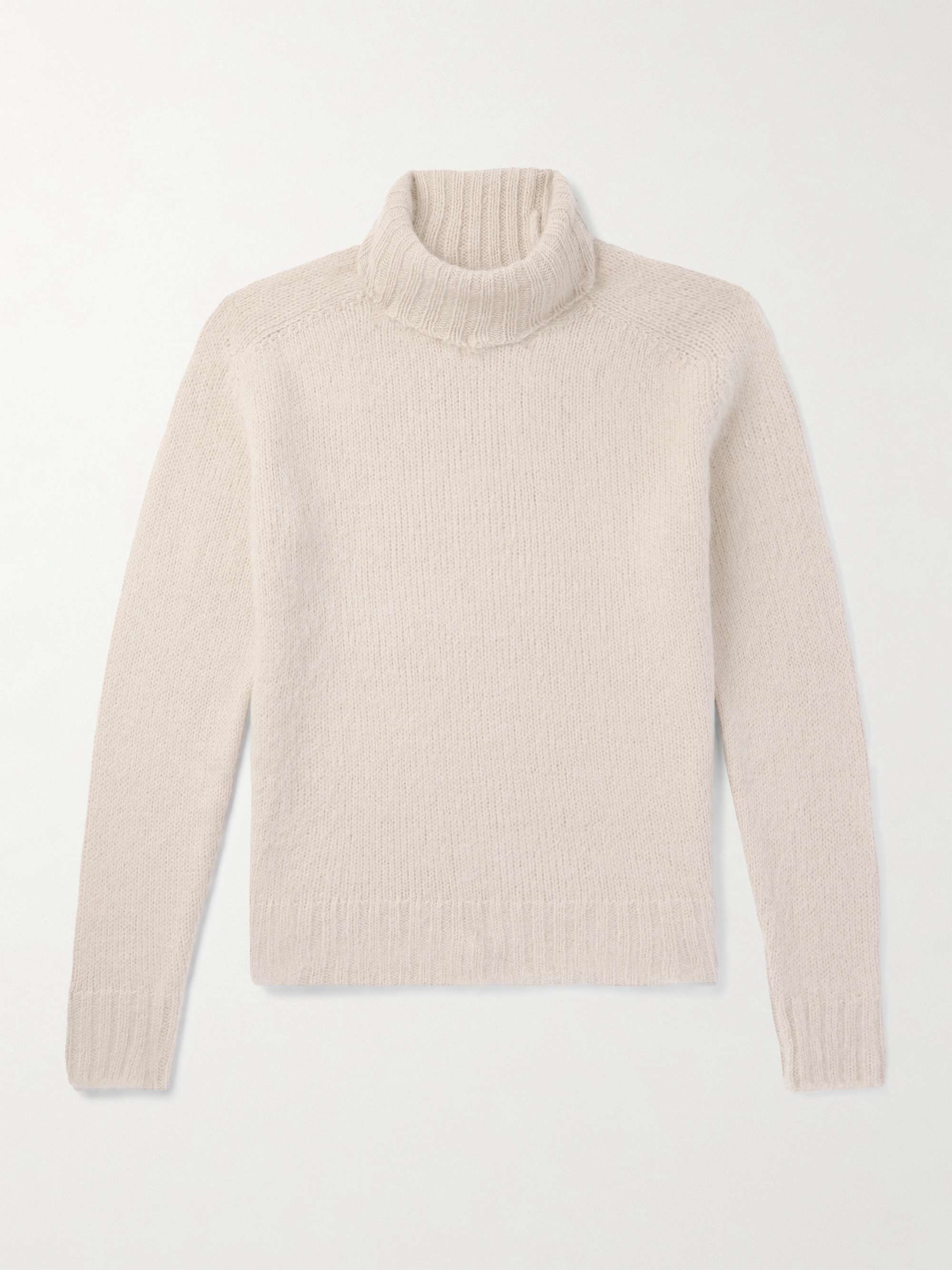 Slim-Fit Brushed Wool-Blend Rollneck Sweater view