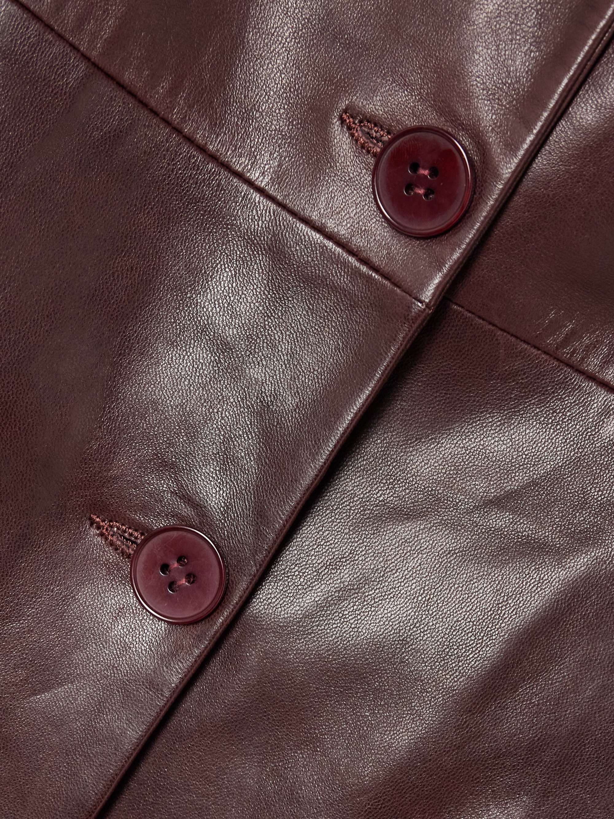 Tamara belted paneled leather coat view