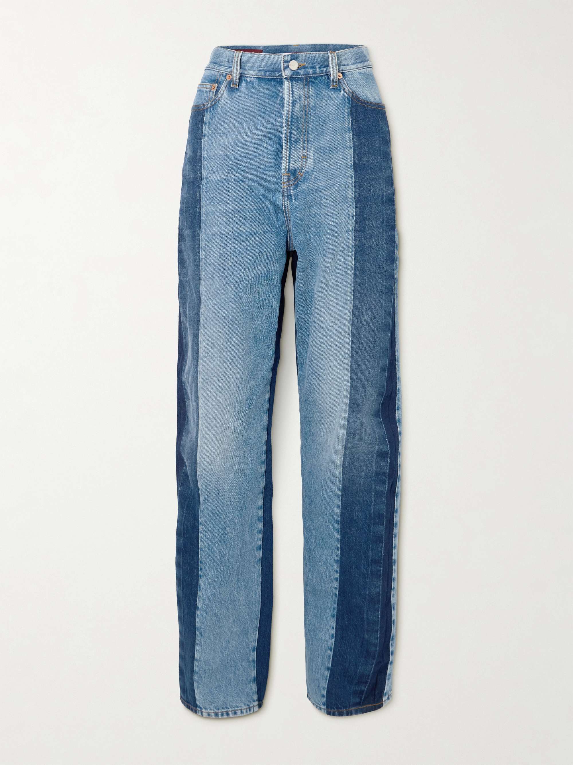 Paneled boyfriend jeans view