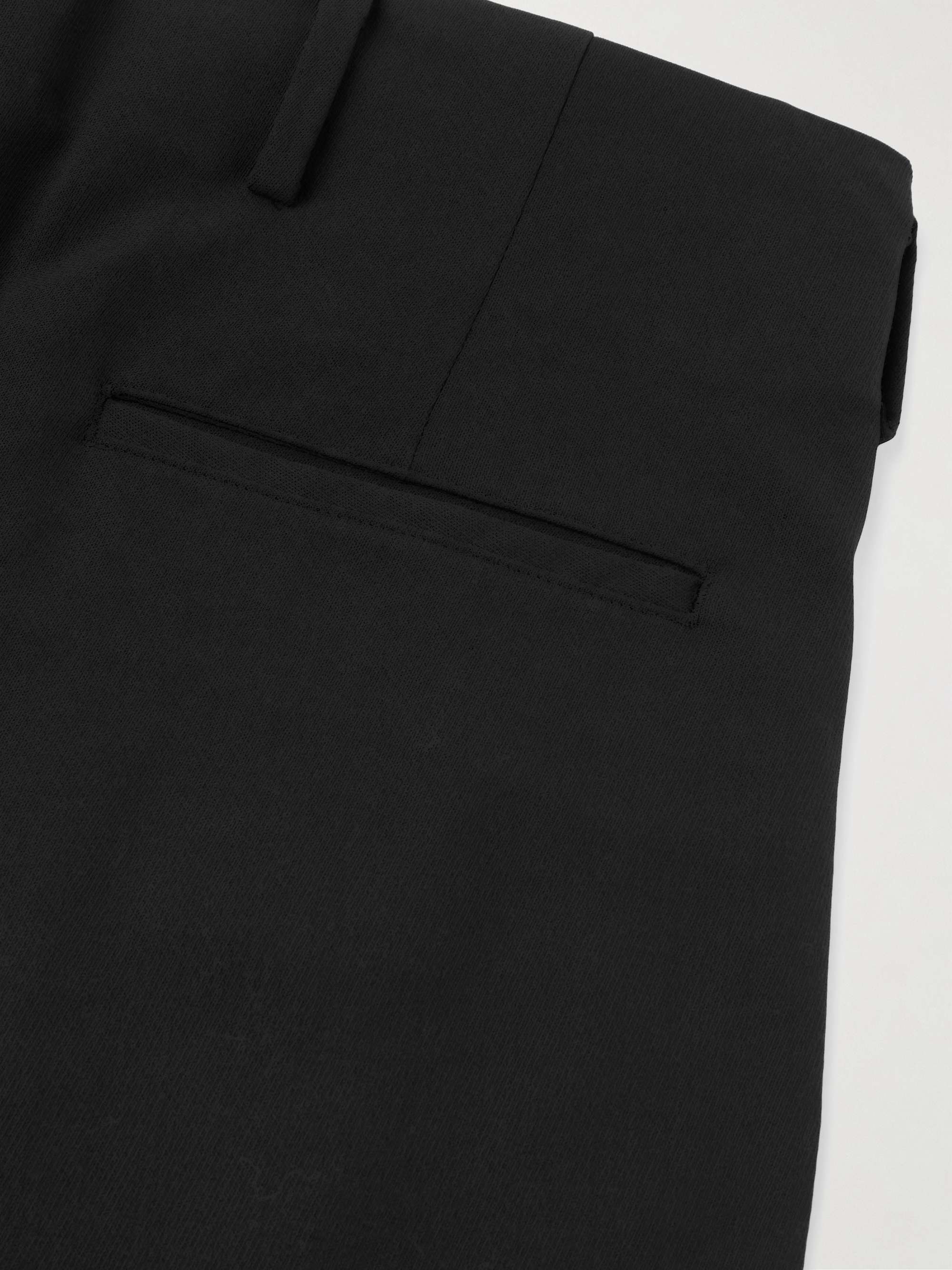 Straight-Leg Pleated Wool-Gabardine Trousers view
