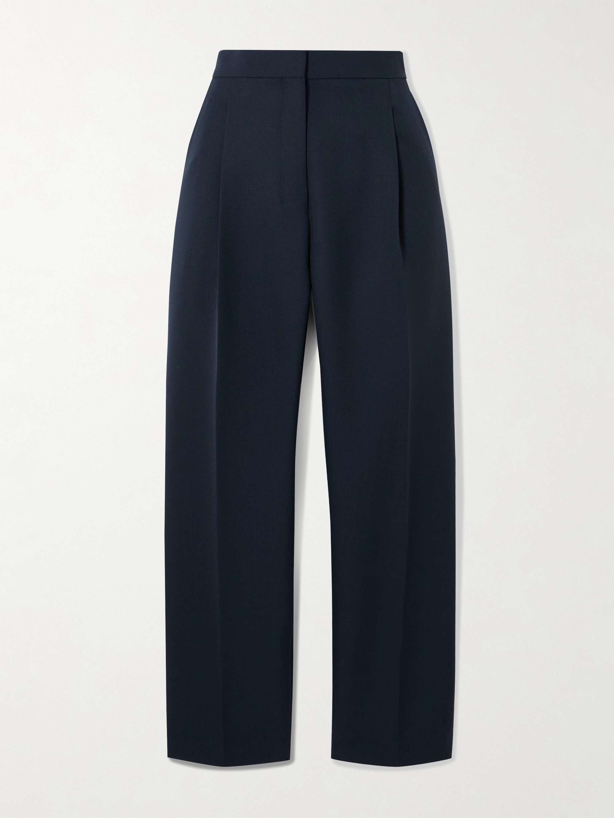 Pleated wool-blend tapered pants view