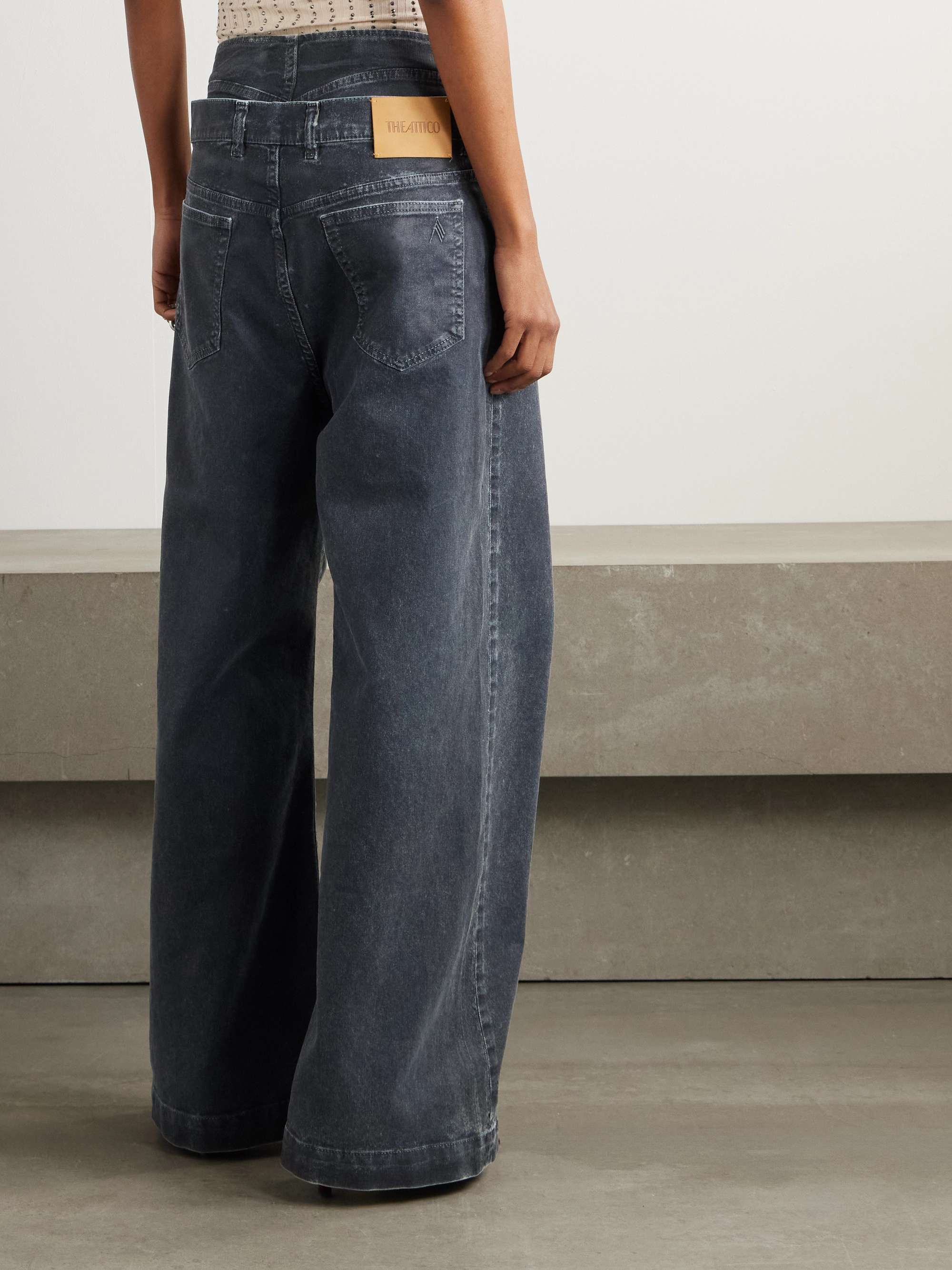 Coated boyfriend jeans view