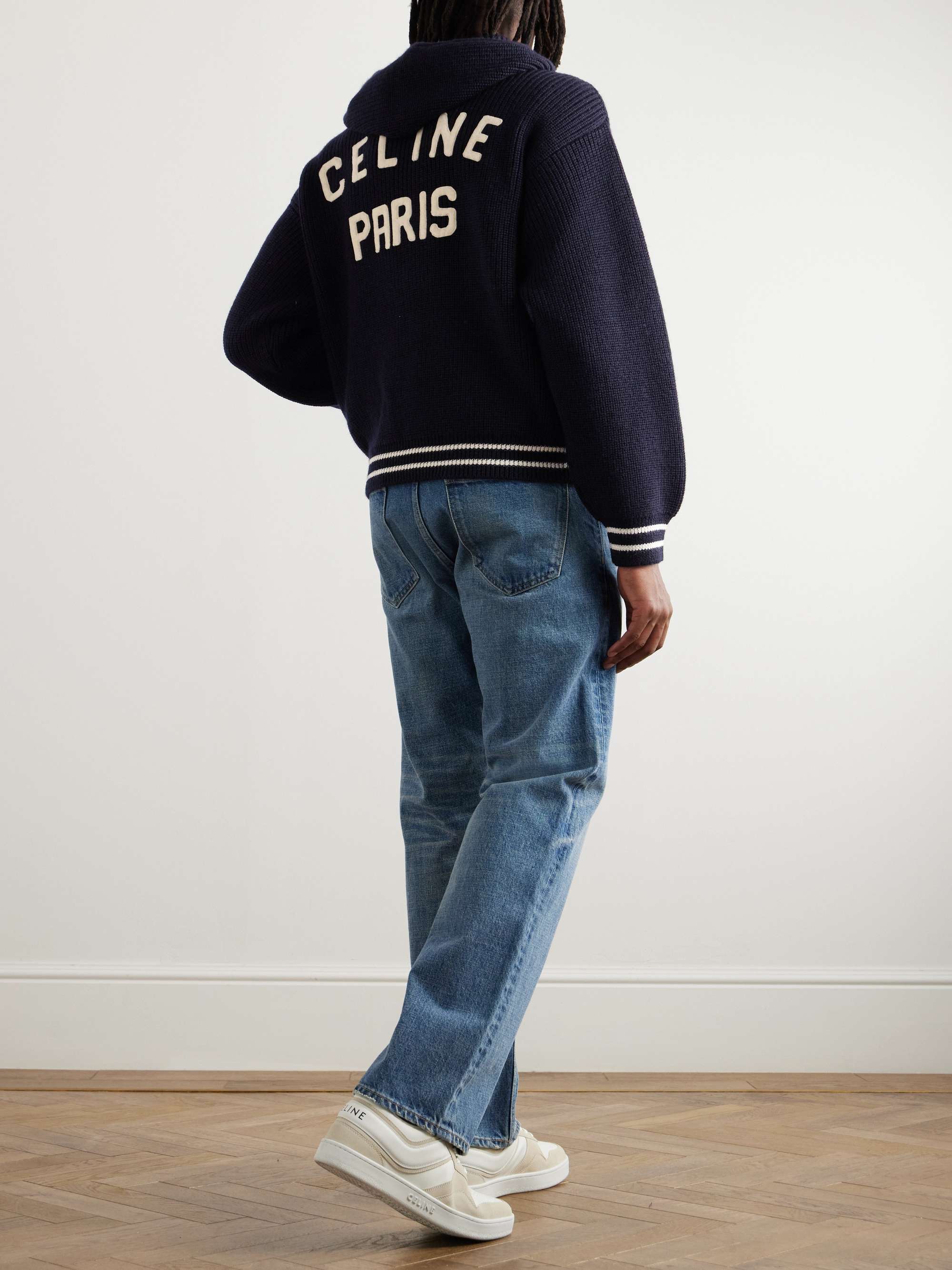 Logo-Appliquéd Wool Zip-Up Hoodie view
