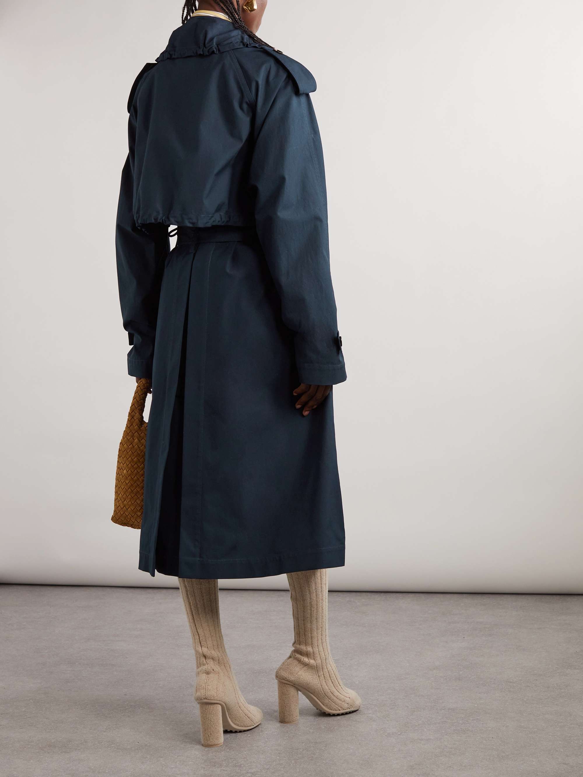 Belted wool-gabardine trench coat view