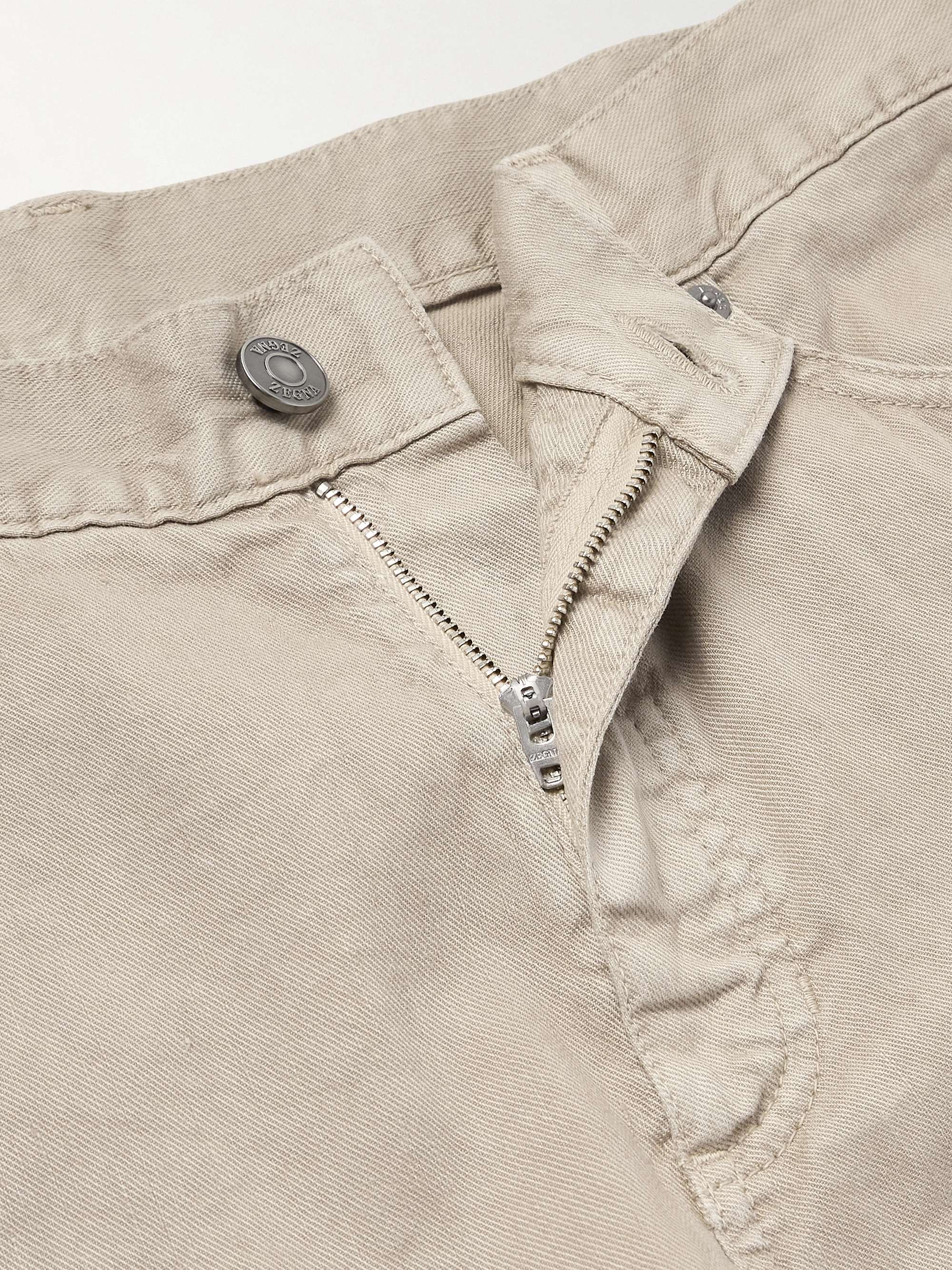 Roccia Slim-Fit Straight-Leg Linen-Blend Trousers view