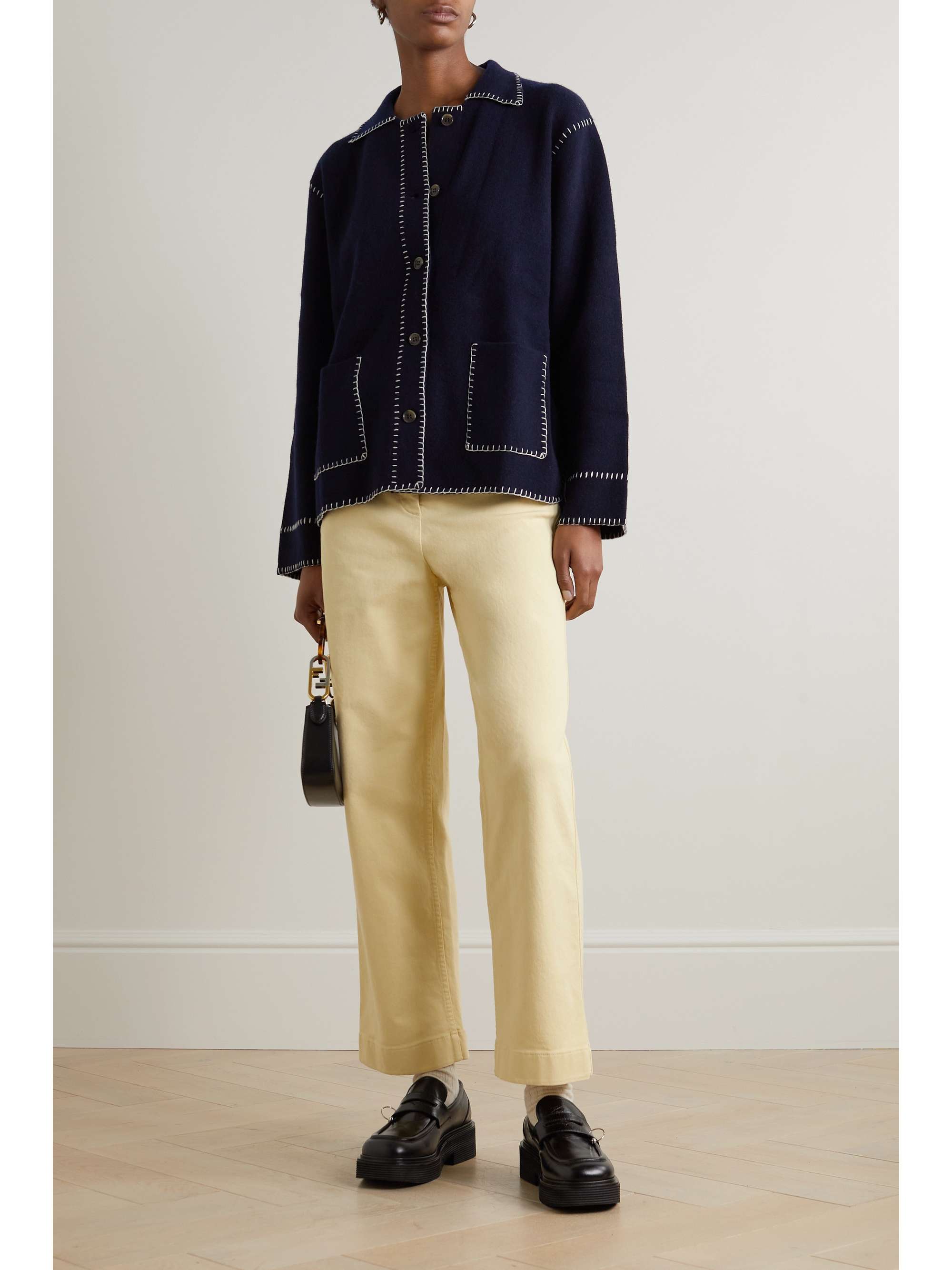 Cloutier cotton-blend twill straight-leg pants view