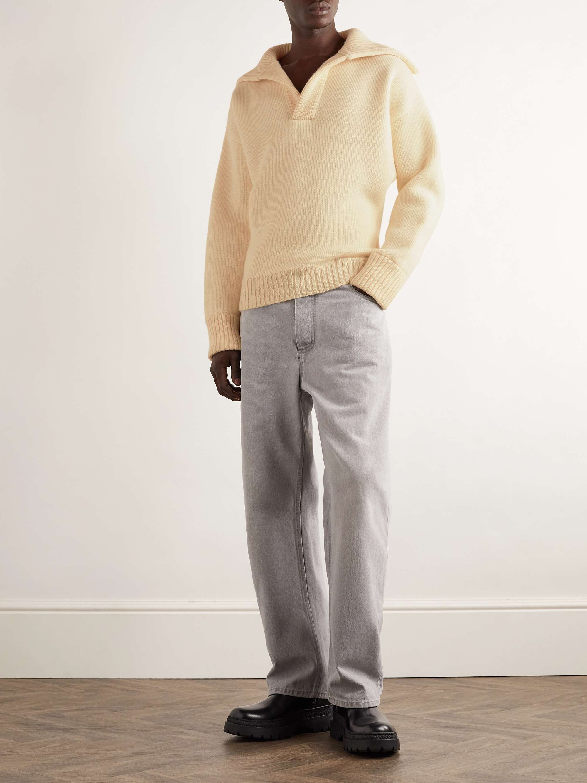 Shawl-Collar Wool Sweater view