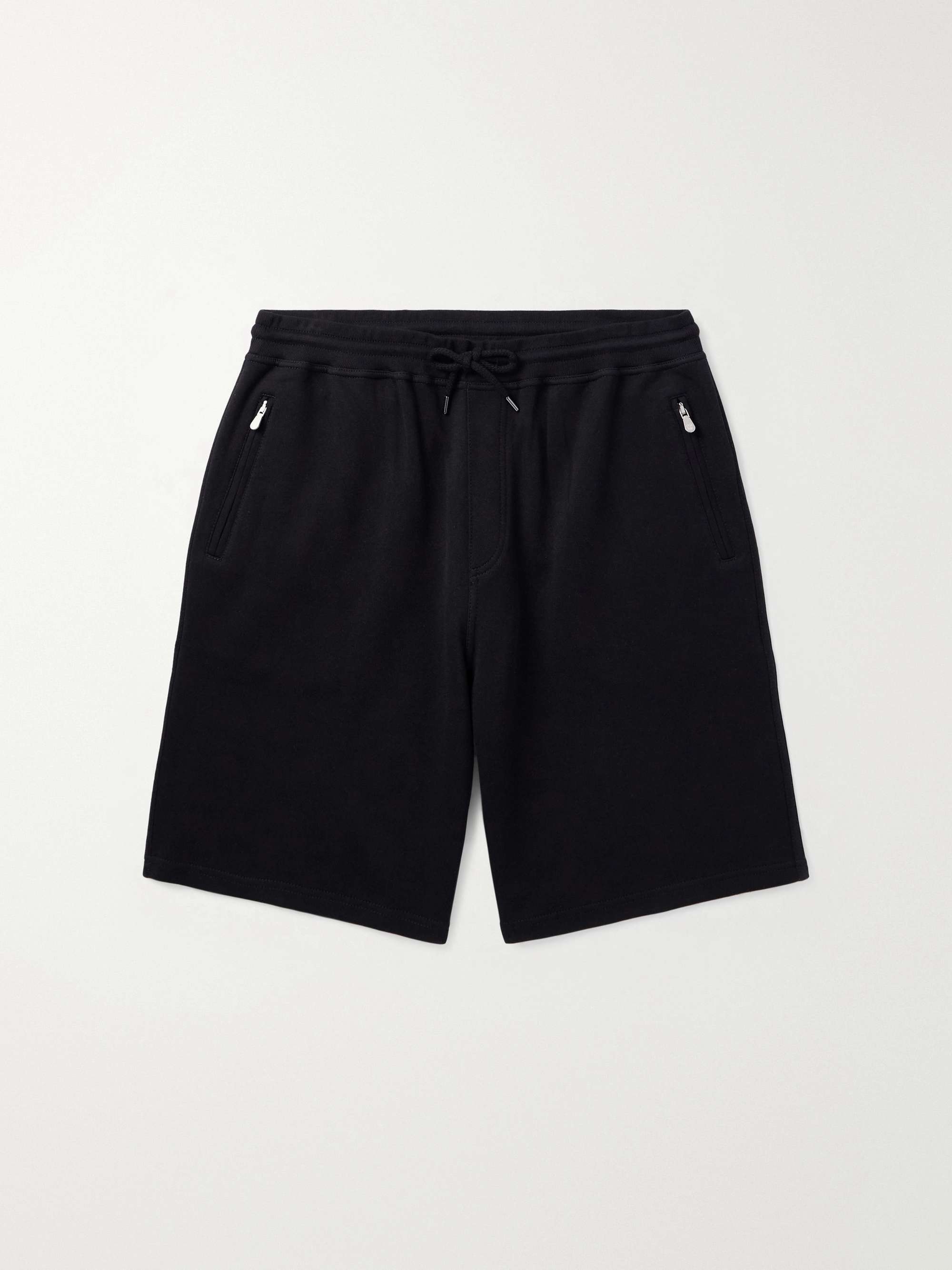 Straight-Leg Cotton-Blend Jersey Drawstring Shorts view