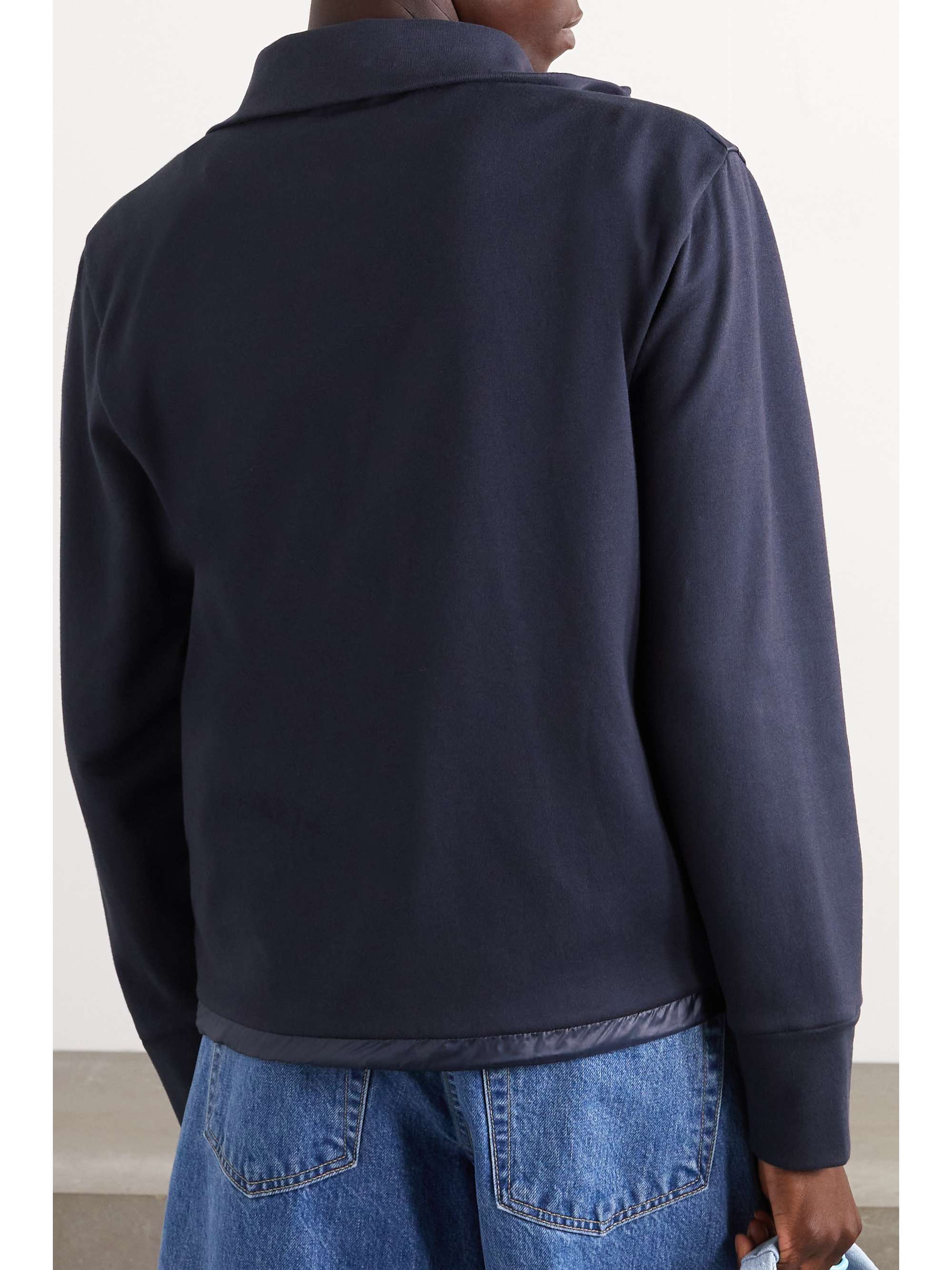Appliquéd cotton-blend jersey and quilted shell down jacket view