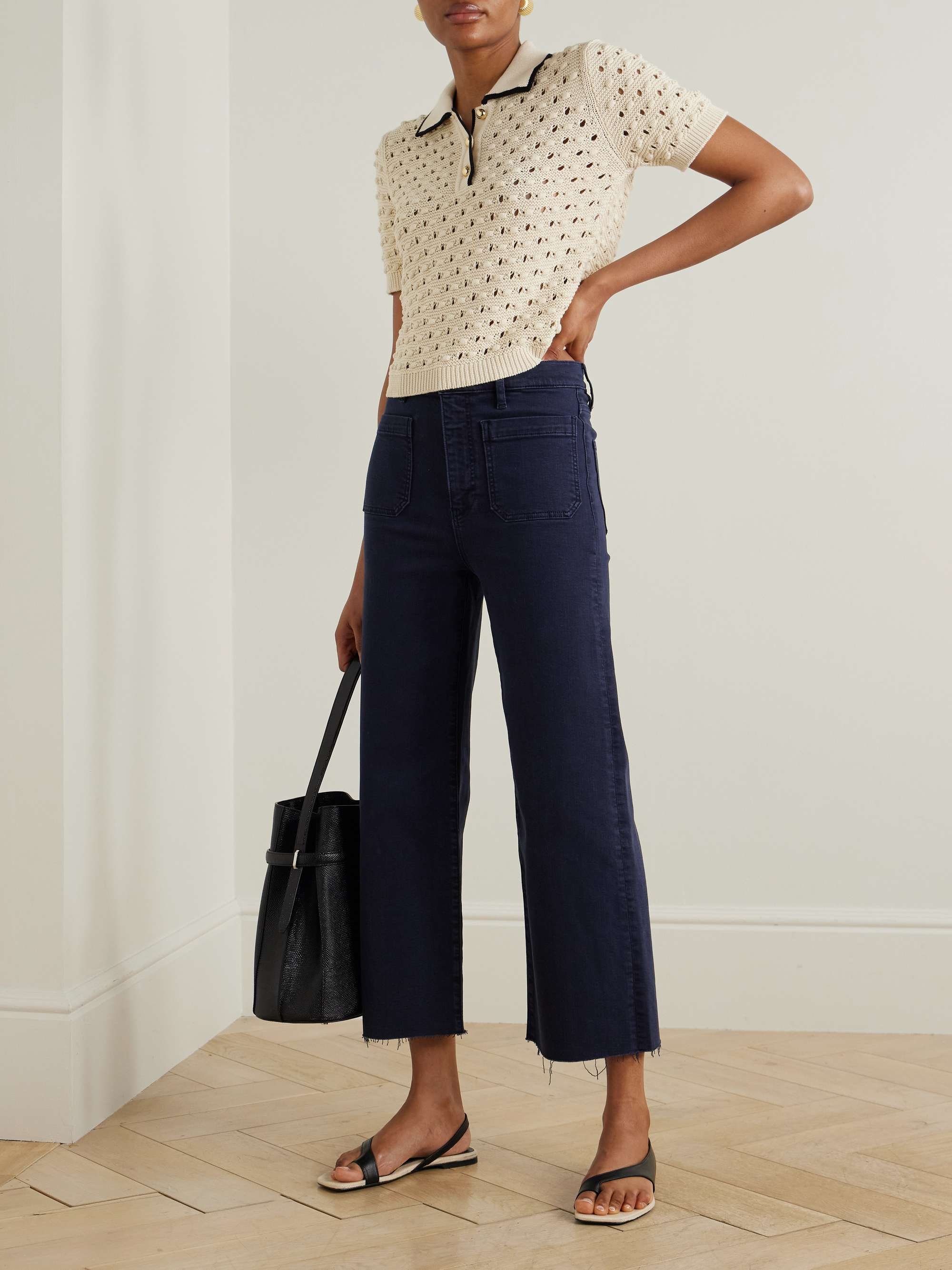 The Bauble pointelle-knit cotton polo shirt view