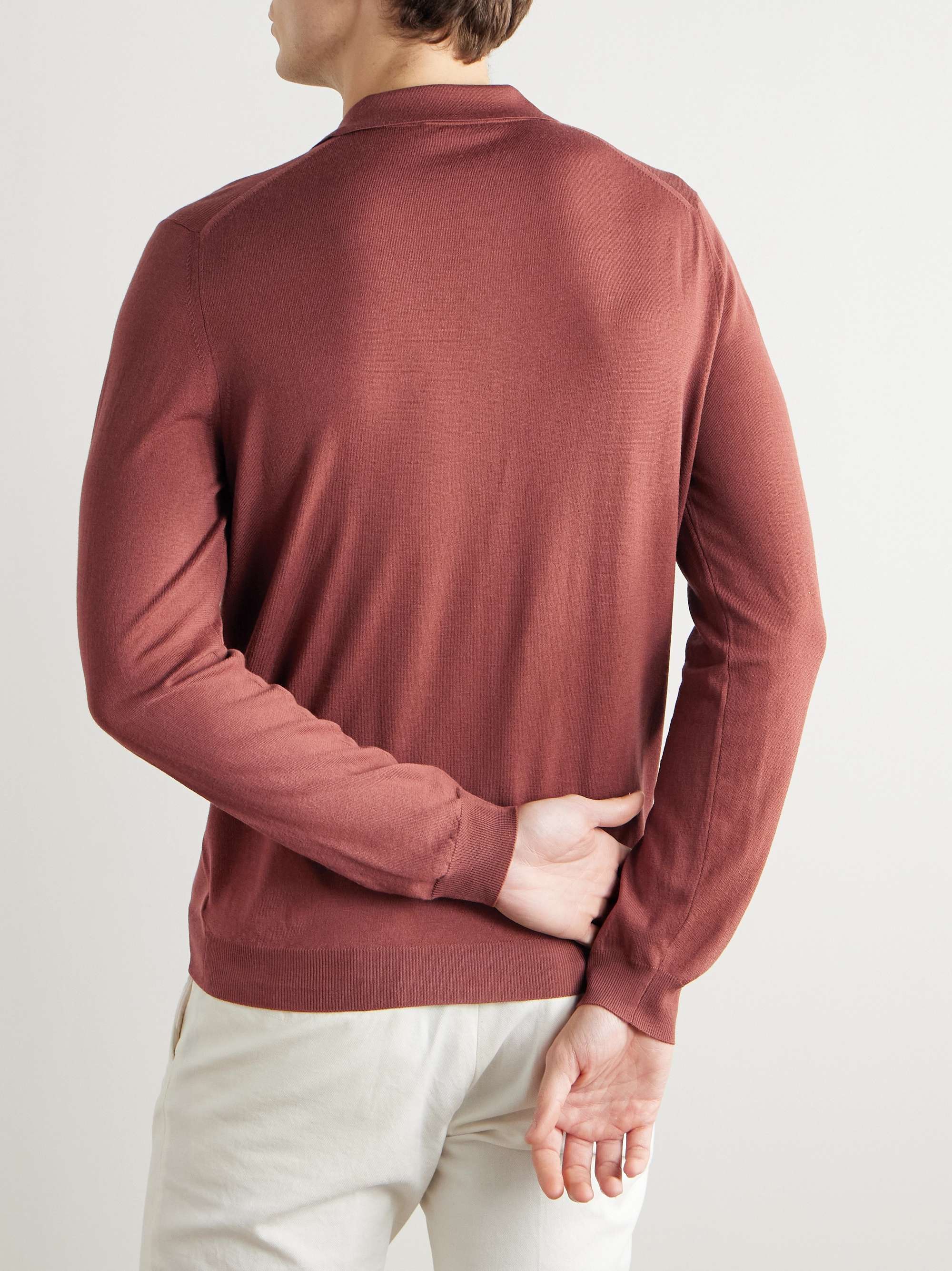 Zanone Wool-Blend Polo Shirt view