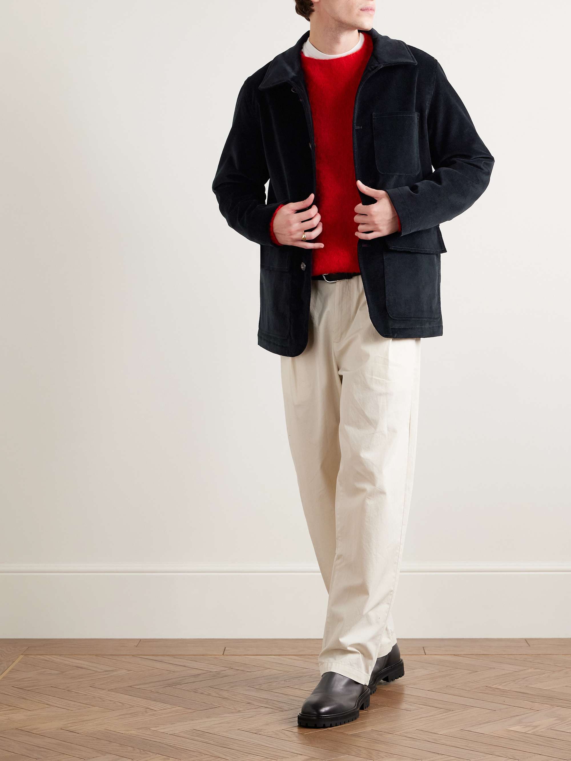 Cotton-Blend Velvet Chore Jacket view