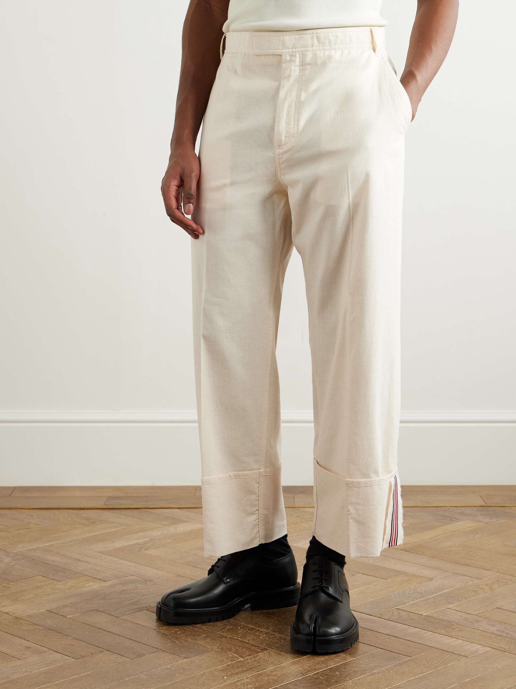Straight-Leg Embroidered Cotton-Muslin Trousers view