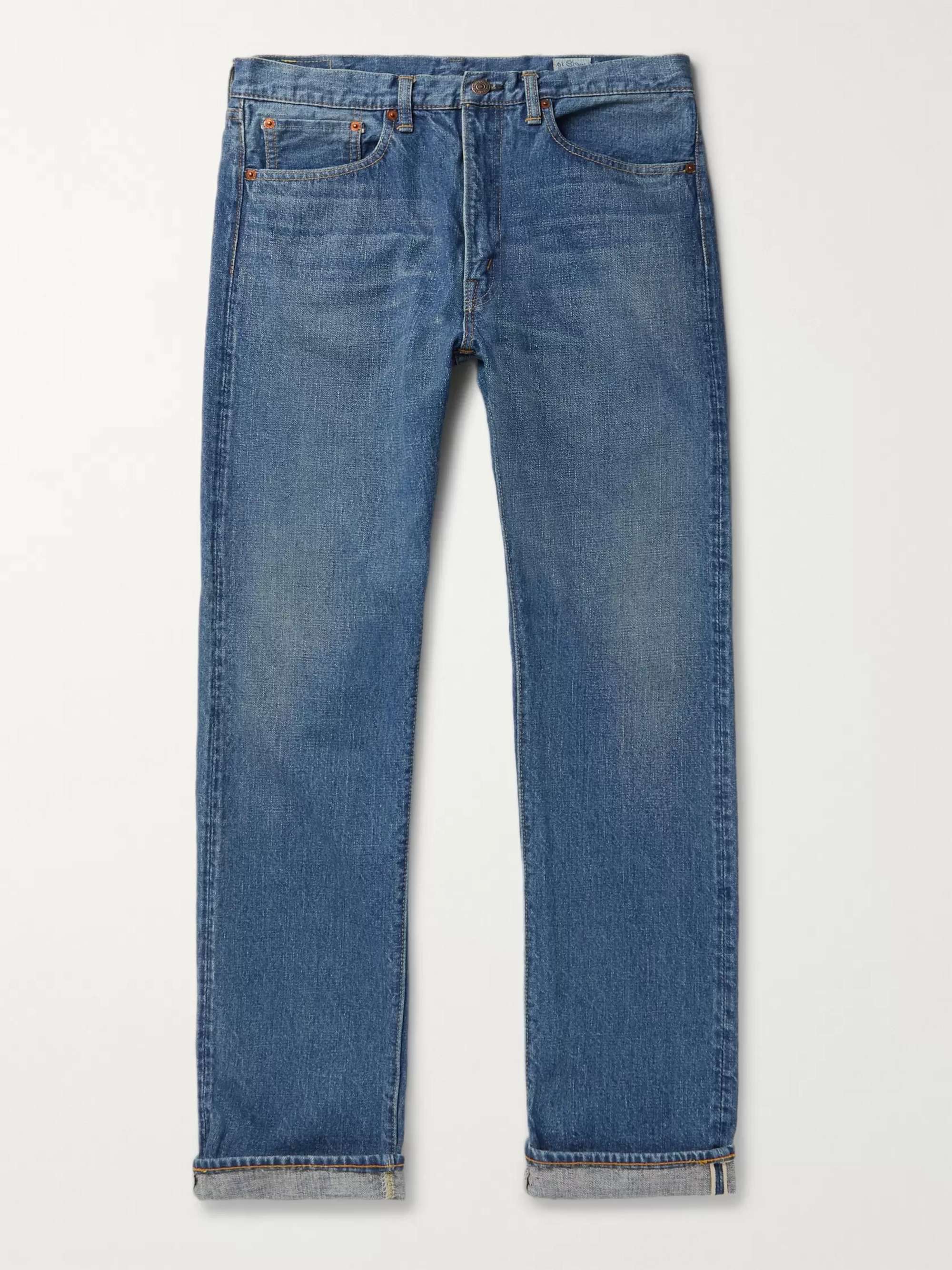 107 Slim-Fit Selvedge Denim Jeans view