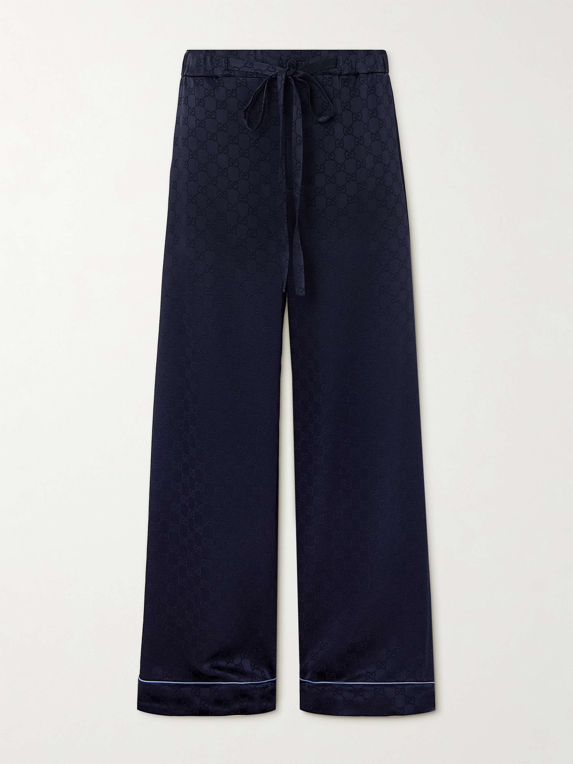 Satin-jacquard wide-leg pants view