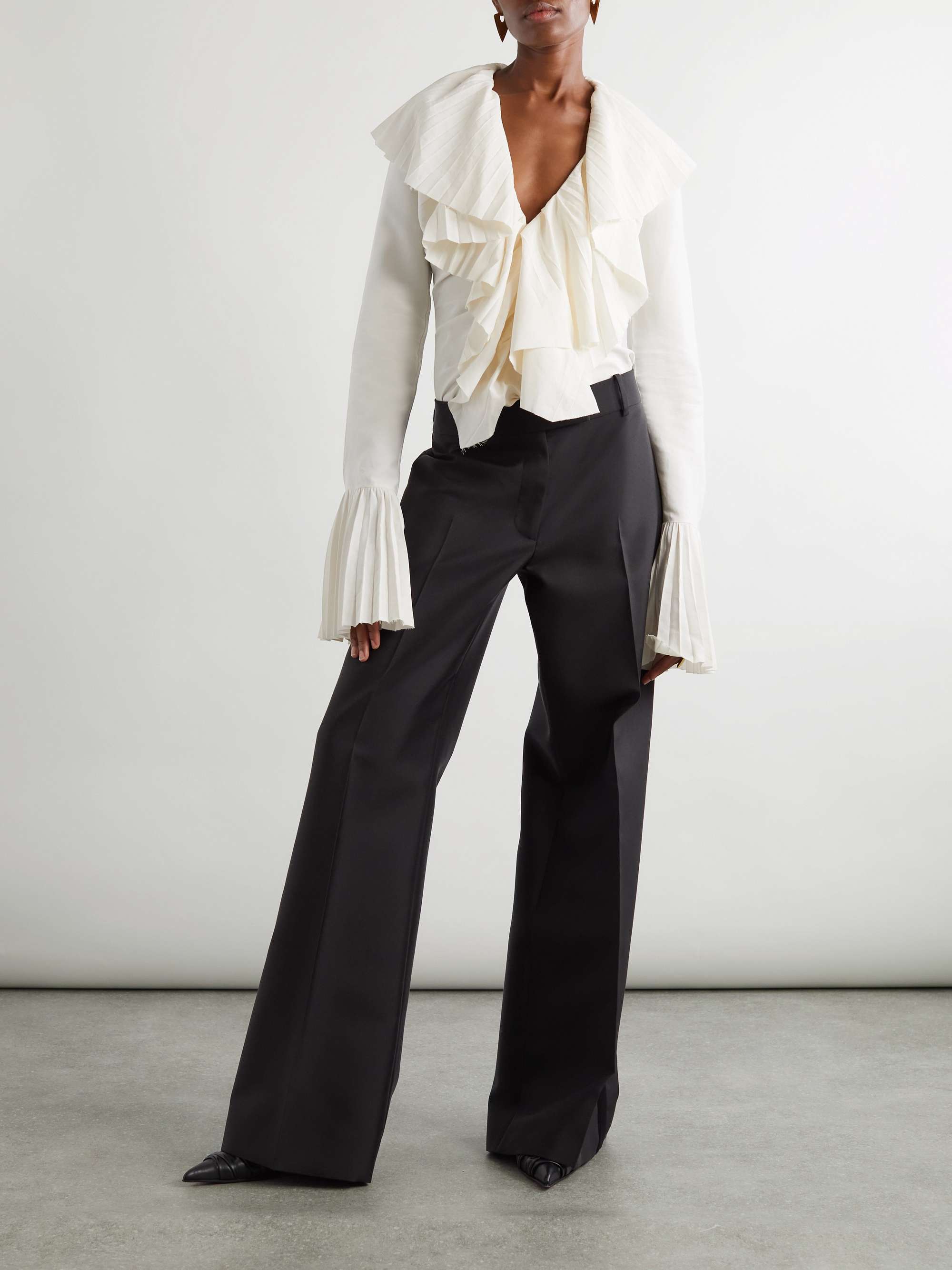 Pleated poplin blouse view