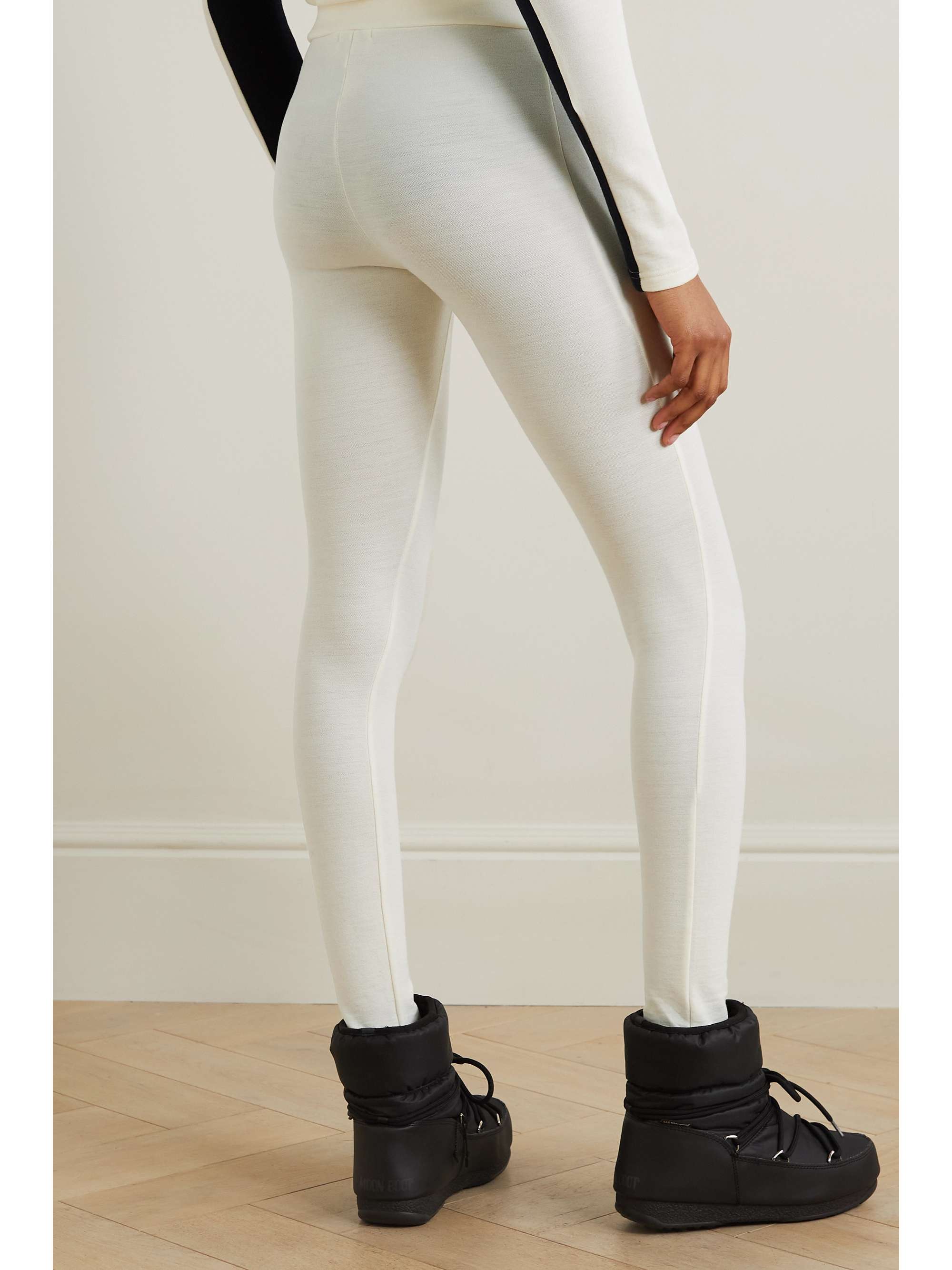 Ski merino wool-blend piqué leggings view