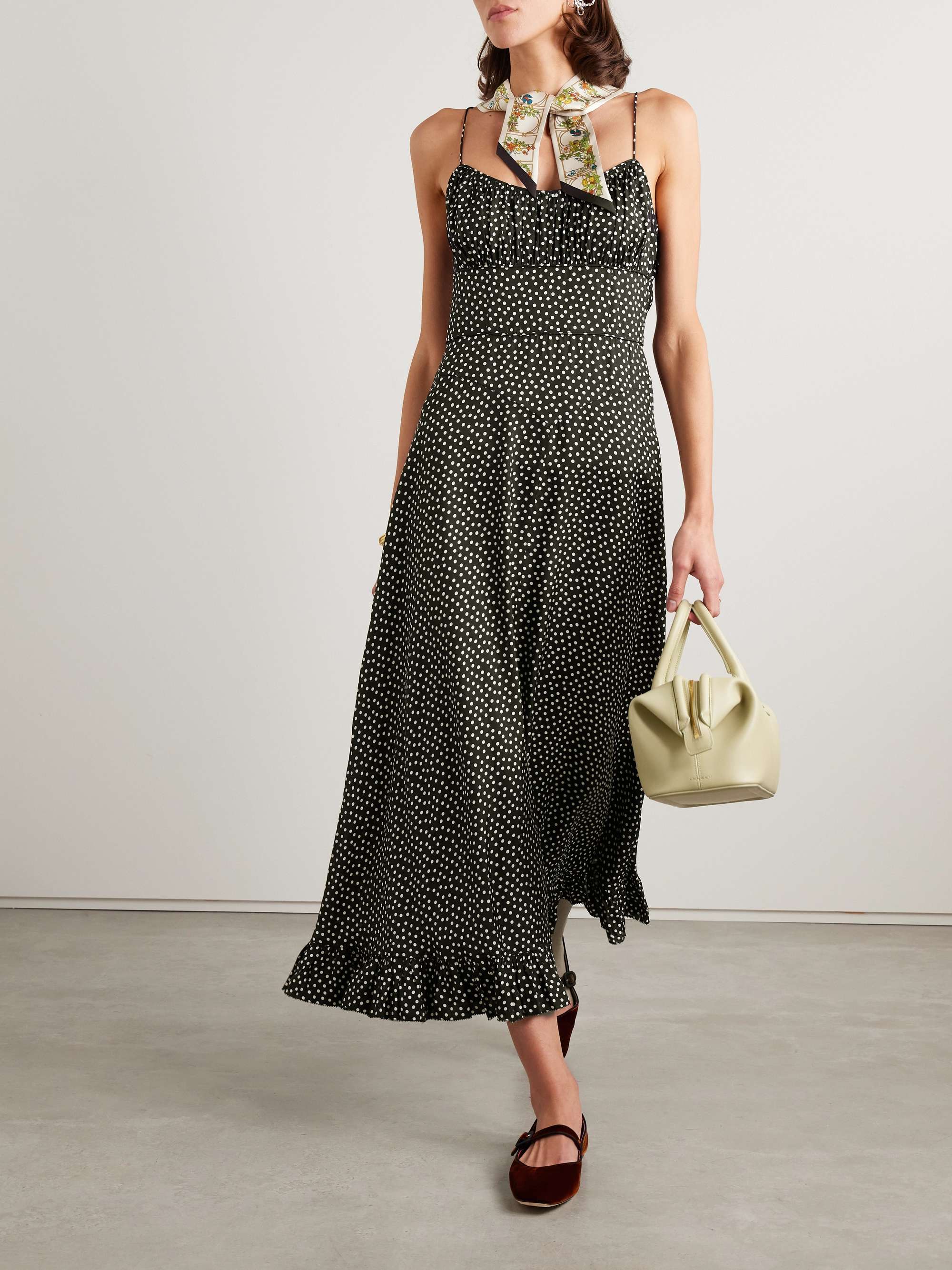 Rosaria polka-dot silk-blend midi dress view