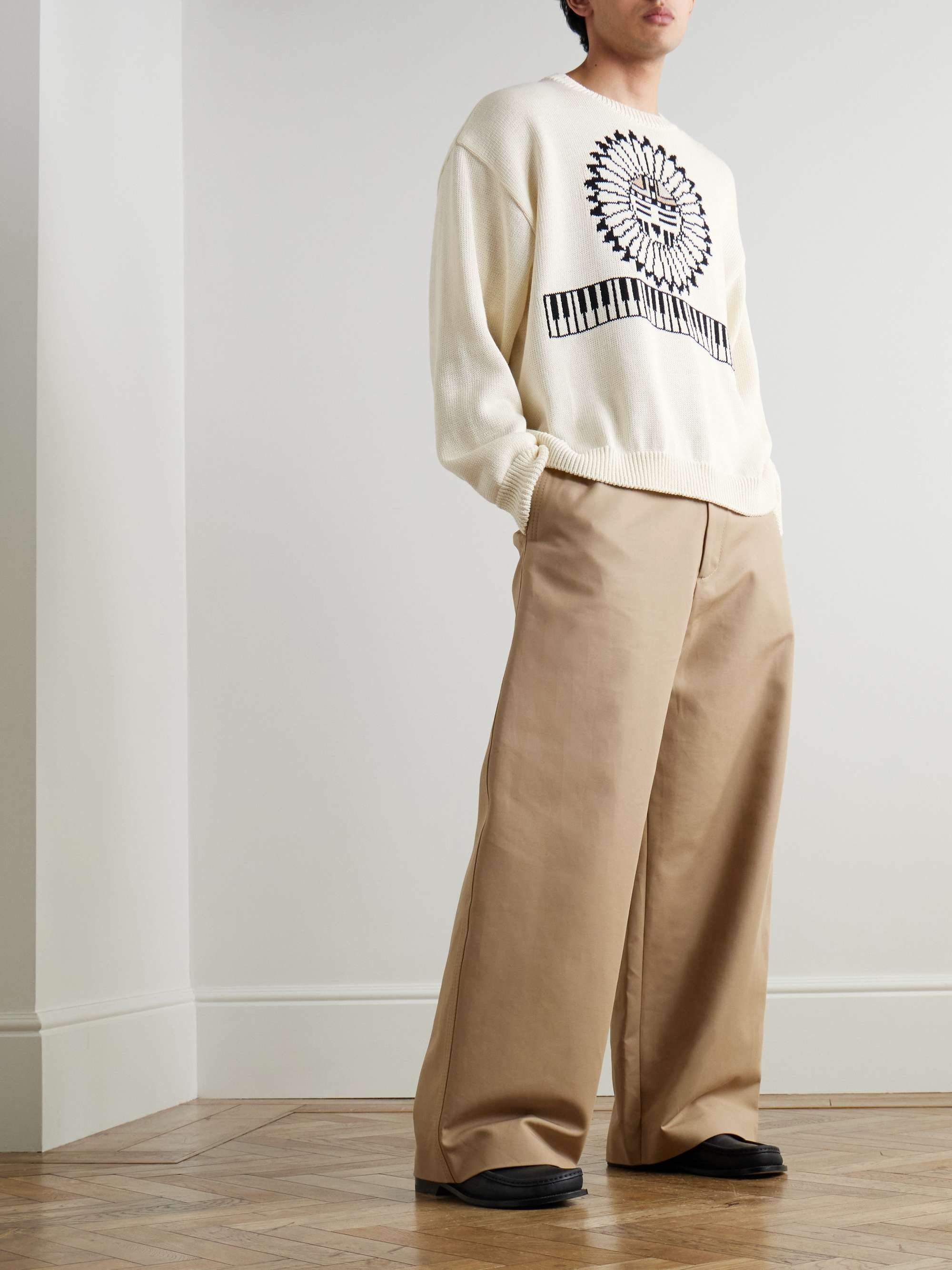 Cotton-Blend Jacquard Sweater view