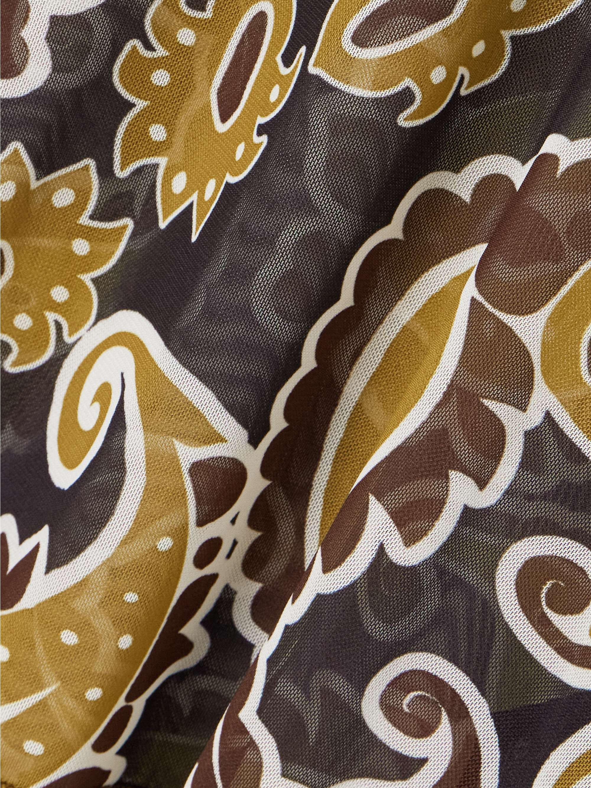 Paisley-print stretch recycled-mesh top view