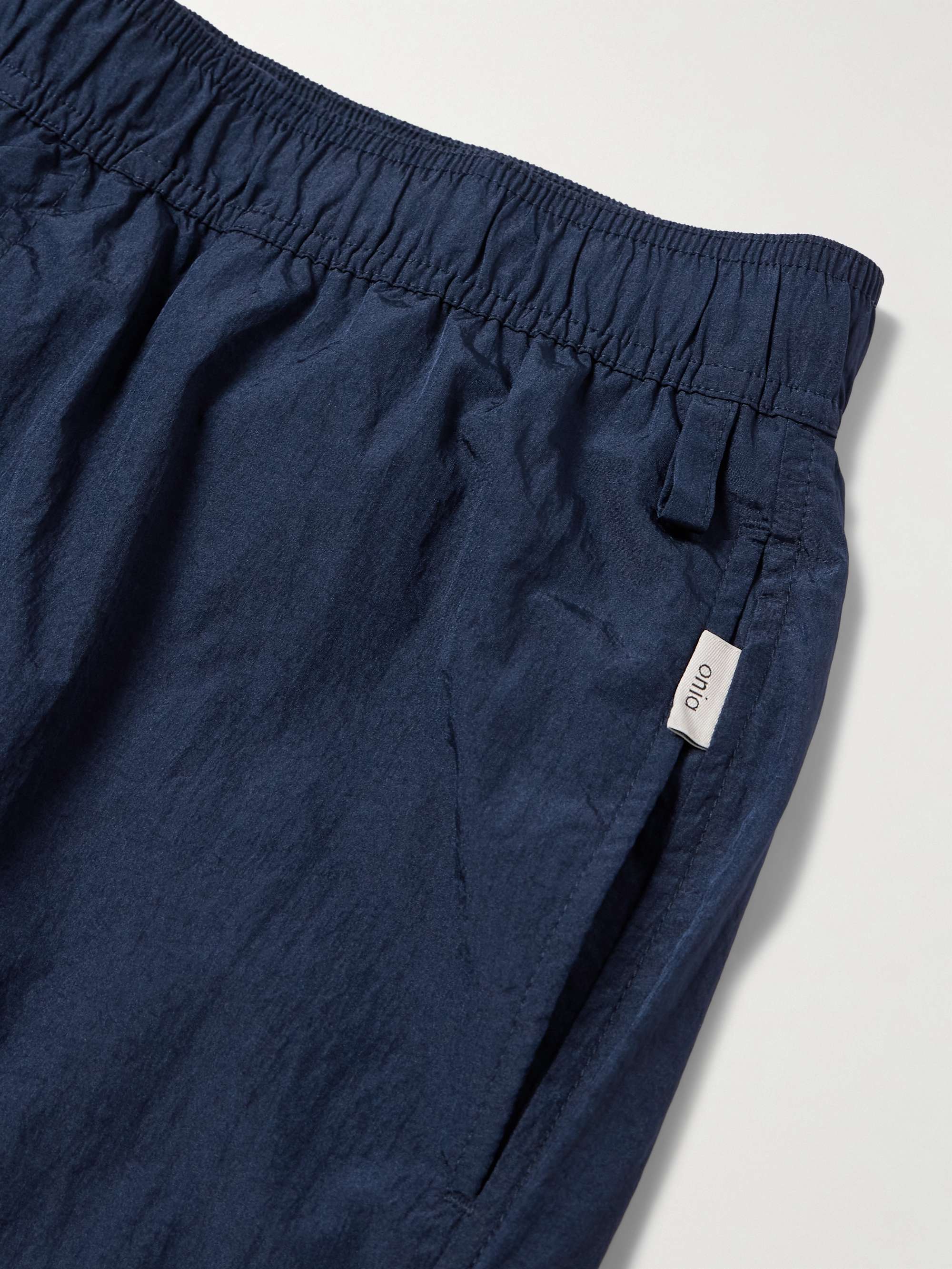 Straight-Leg Mid-Length Crinkled Swim Shorts view