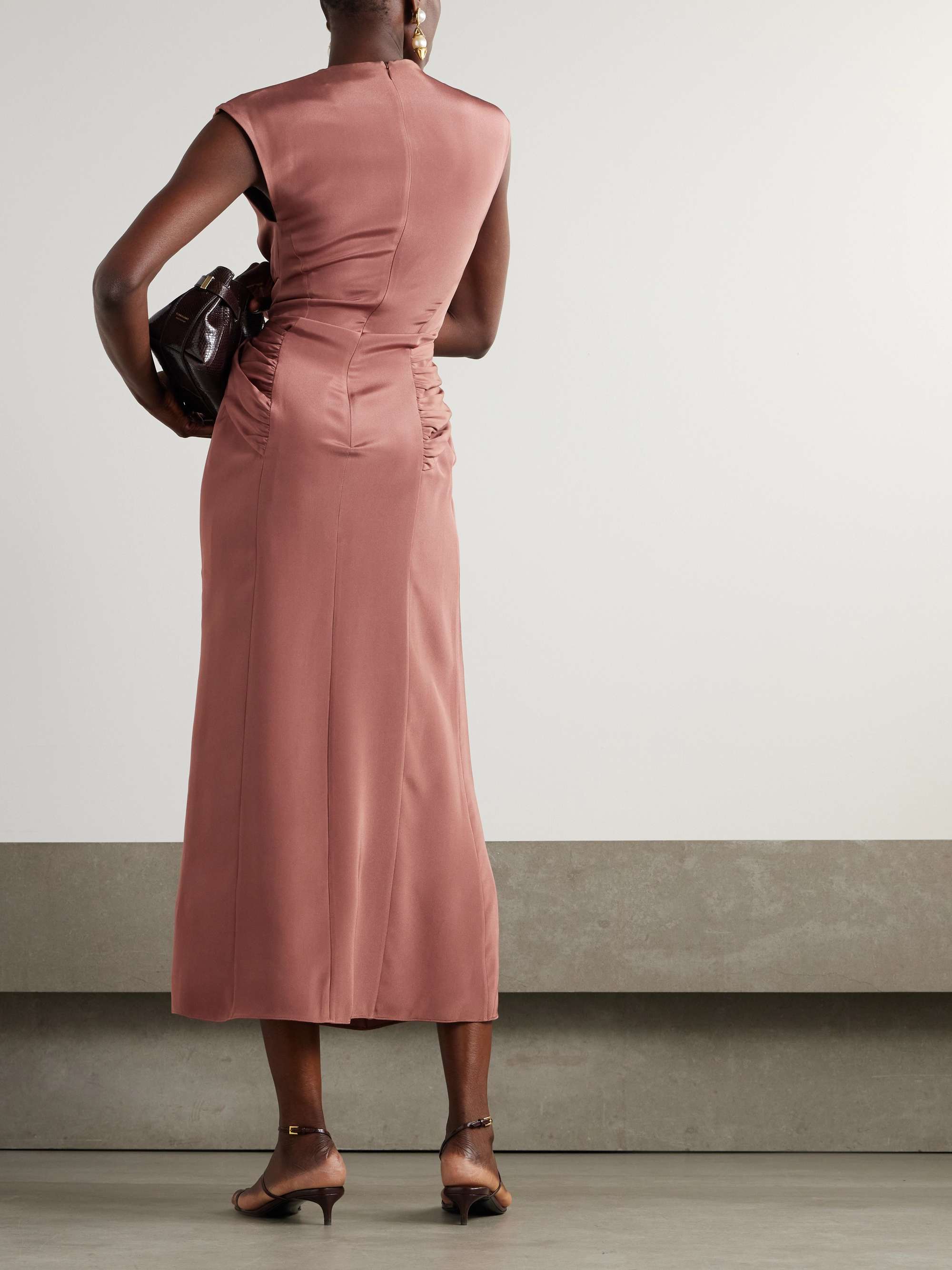 Jessa twist-front crepe midi dress view
