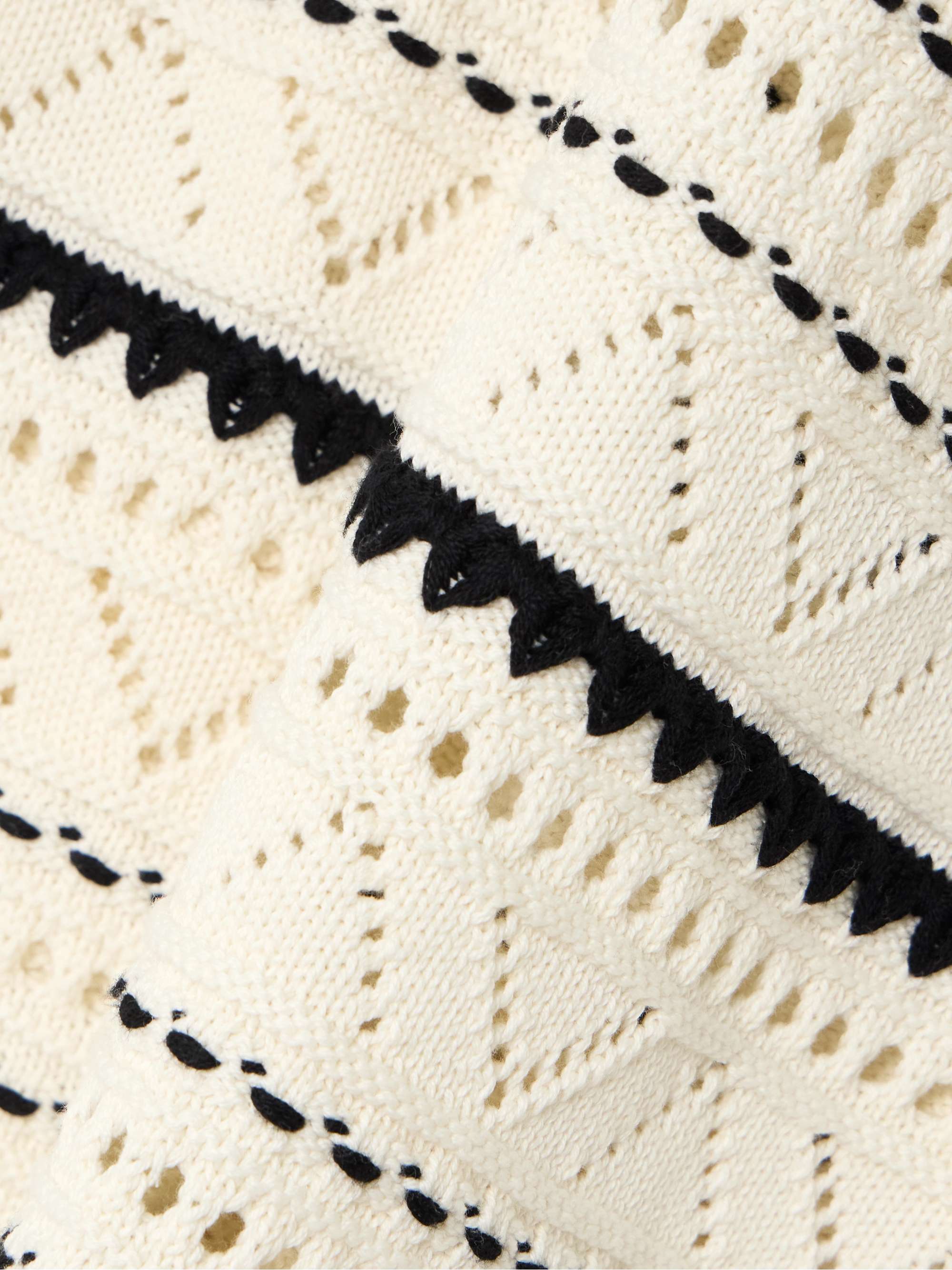 Athena two-tone pointelle-knit cotton vest view
