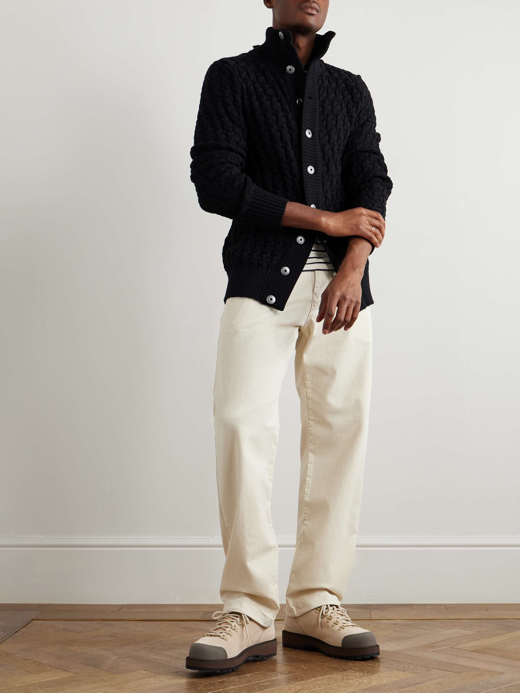 Stark Textured Virgin Wool Cardigan view